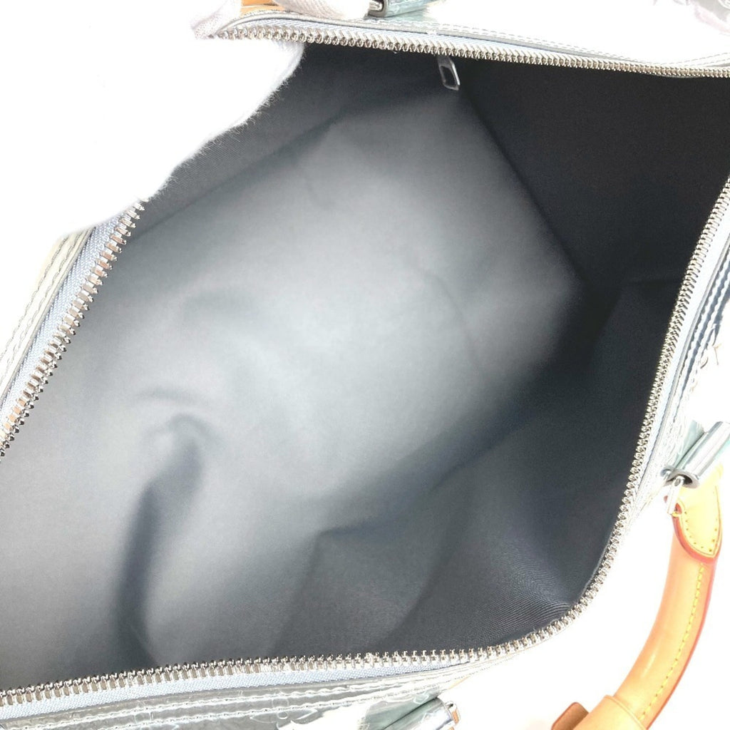 Louis Vuitton Silver Leather Boston Bag Handbag