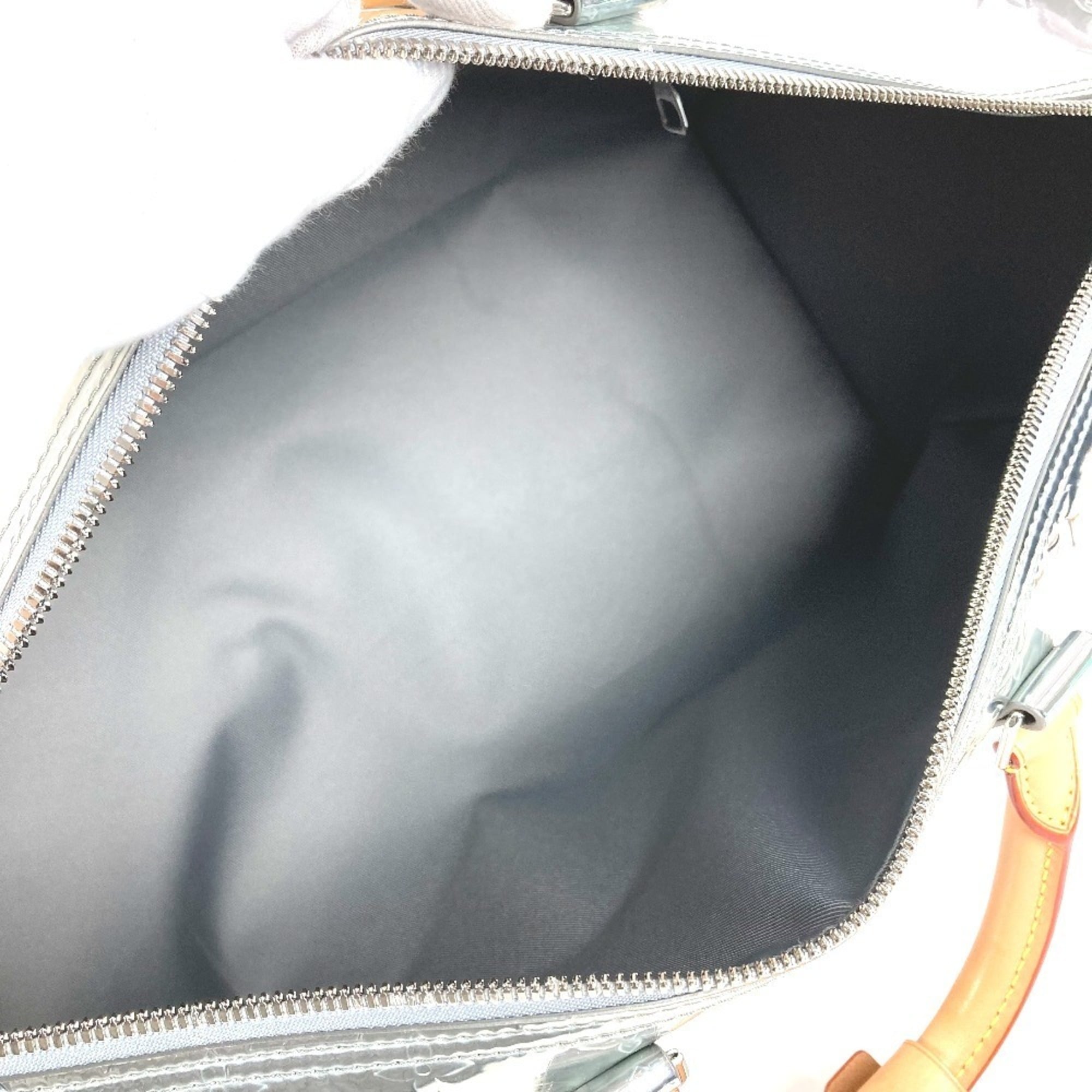 Louis Vuitton Silver Leather Boston Bag Handbag