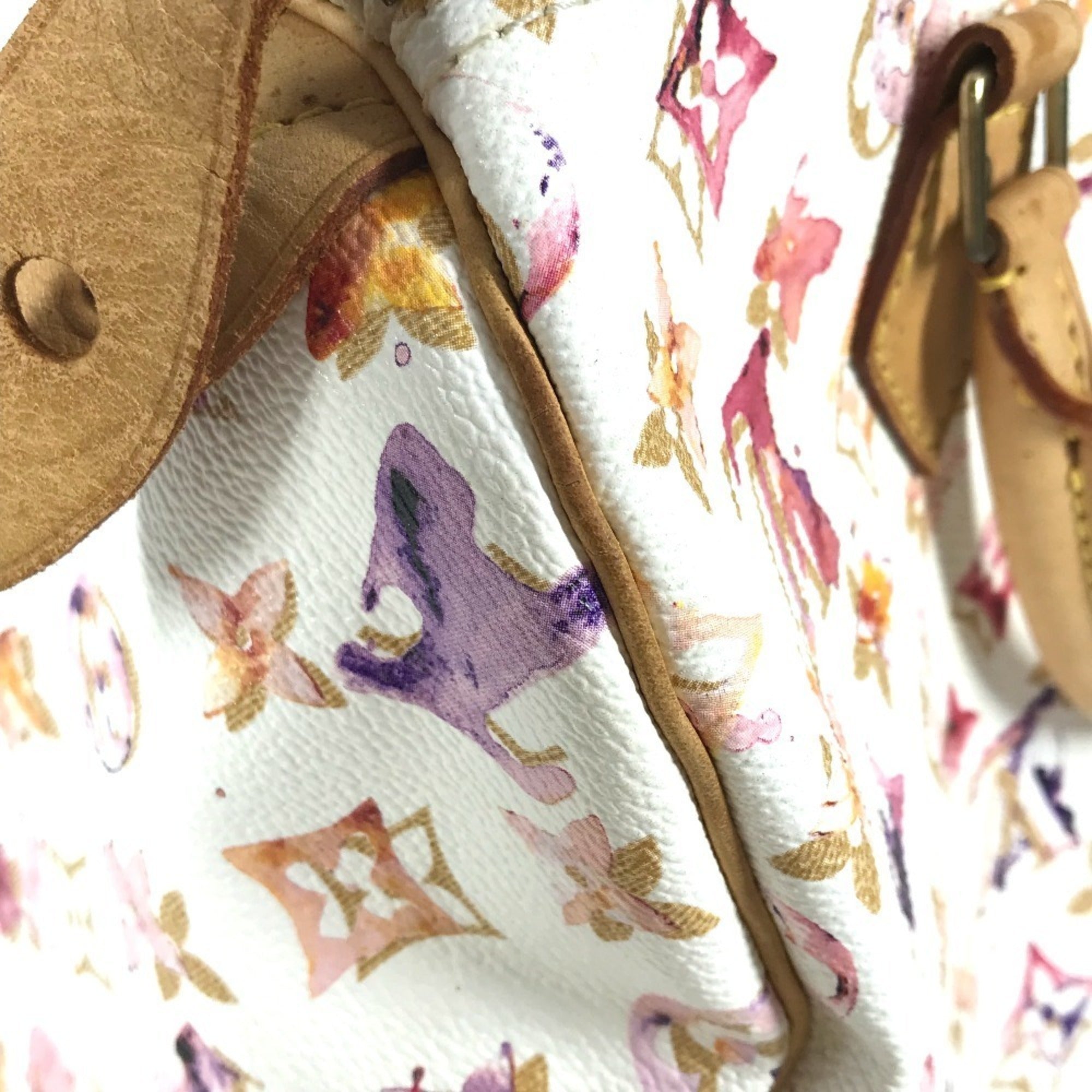 Louis Vuitton Monogram Watercolor Pink White Boston Bag Handbag