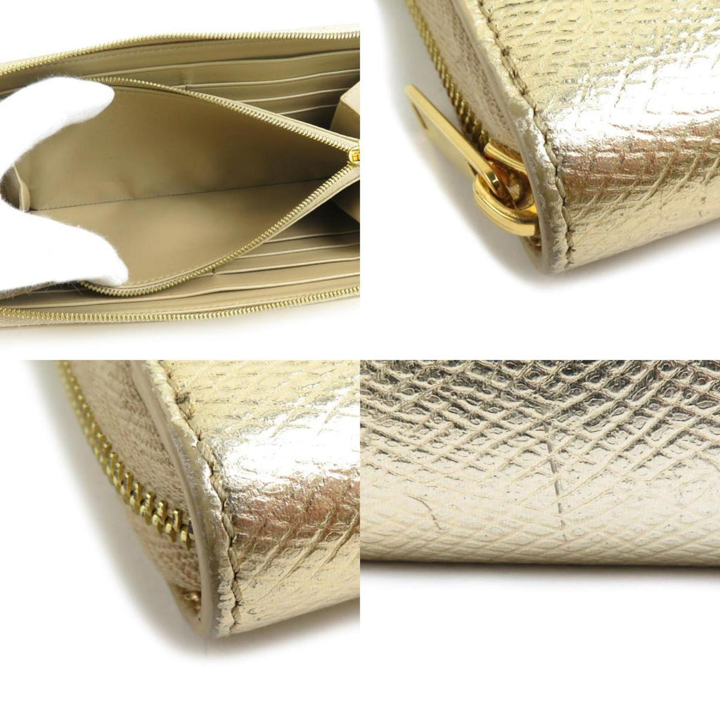 Celine Gold Leather Long Wallet (Bi-Fold)