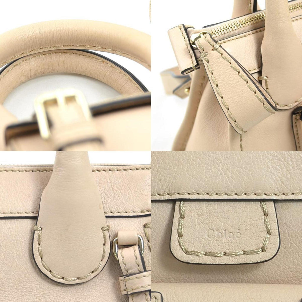 Chloé Pink Beige Leather Handbag Shoulder Bag (Pre-Owned)