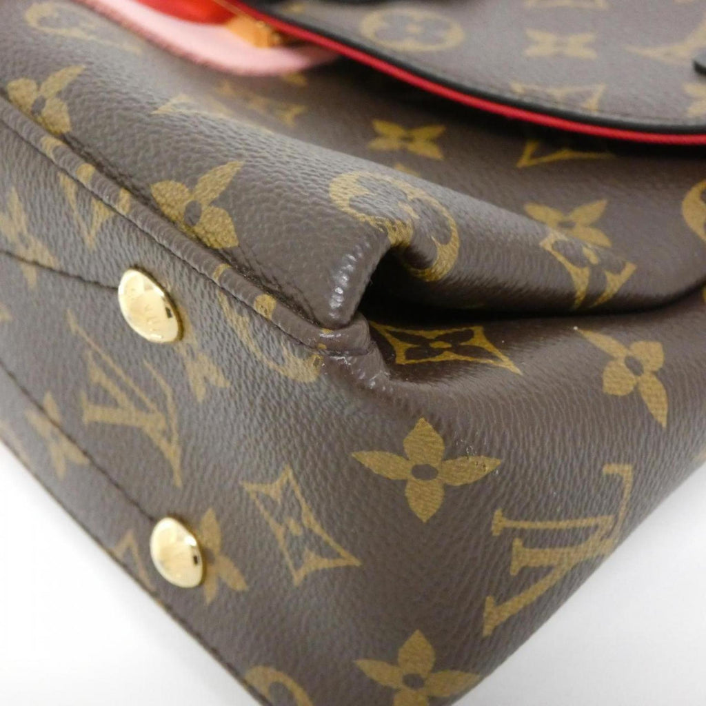 Louis Vuitton Coquelicots Marron Peche Coated Canvas Handbag