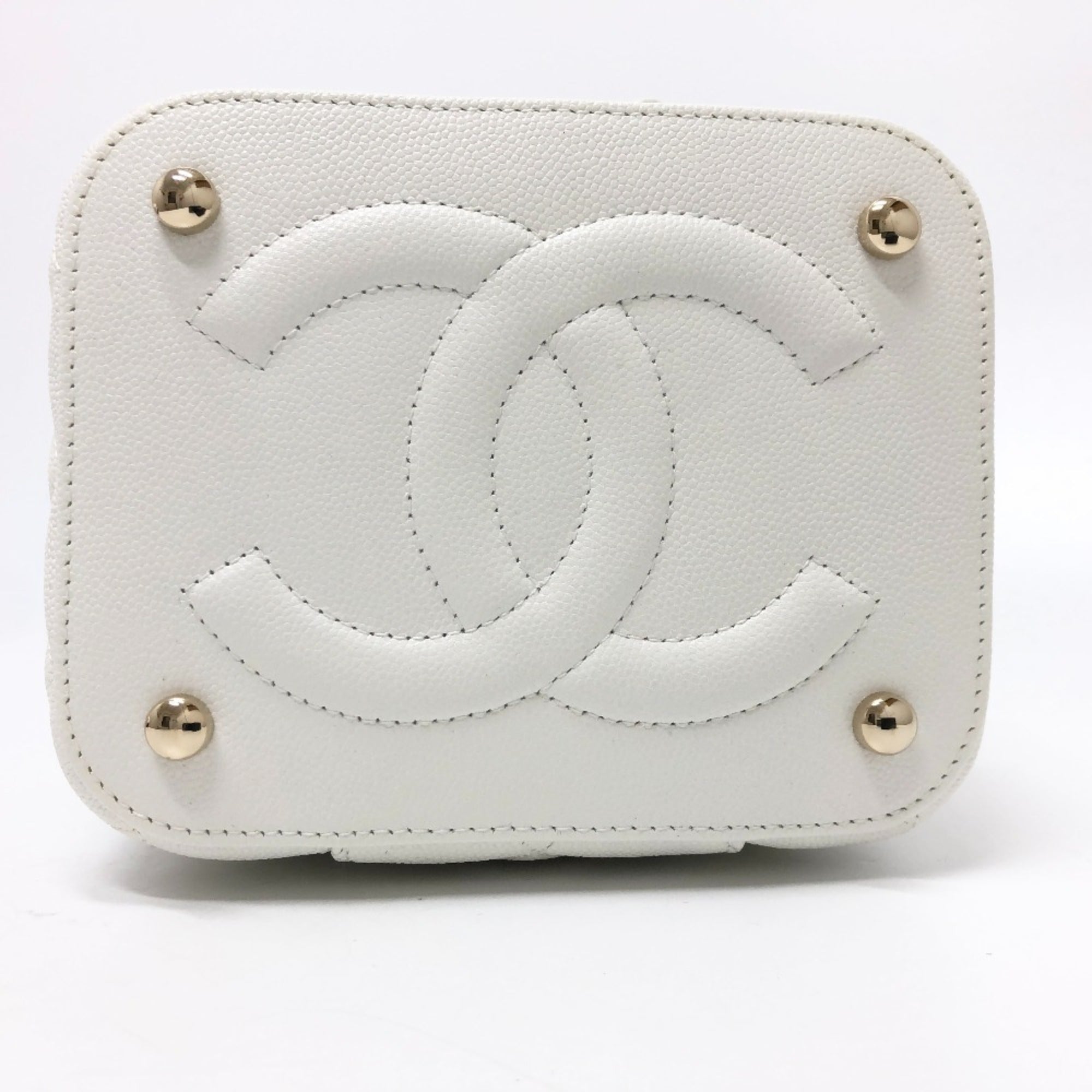 Chanel Caviar Skin White Caviar Leather Handbag Shoulder Bag Vanity Bag