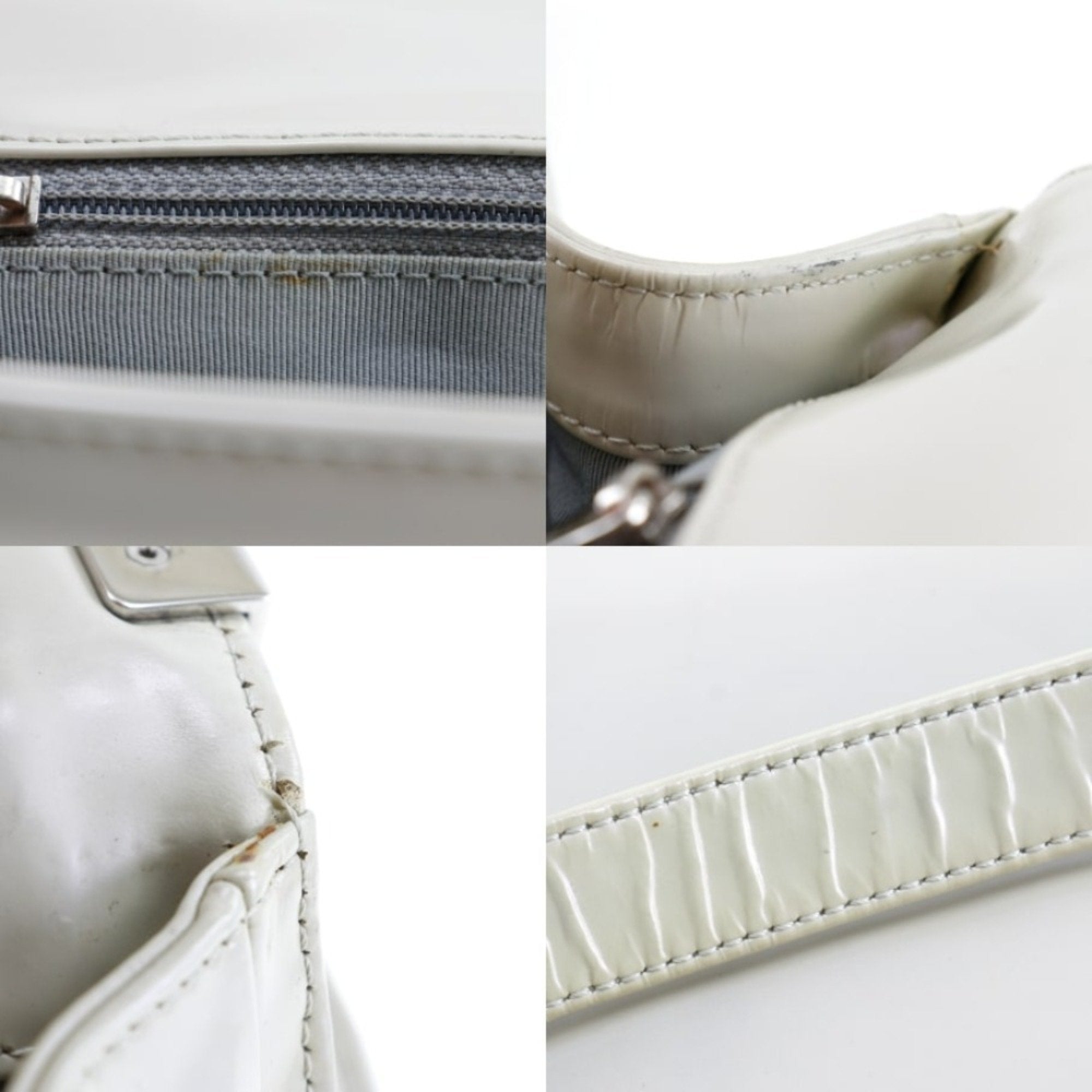 Chanel White Leather Shoulder Bag