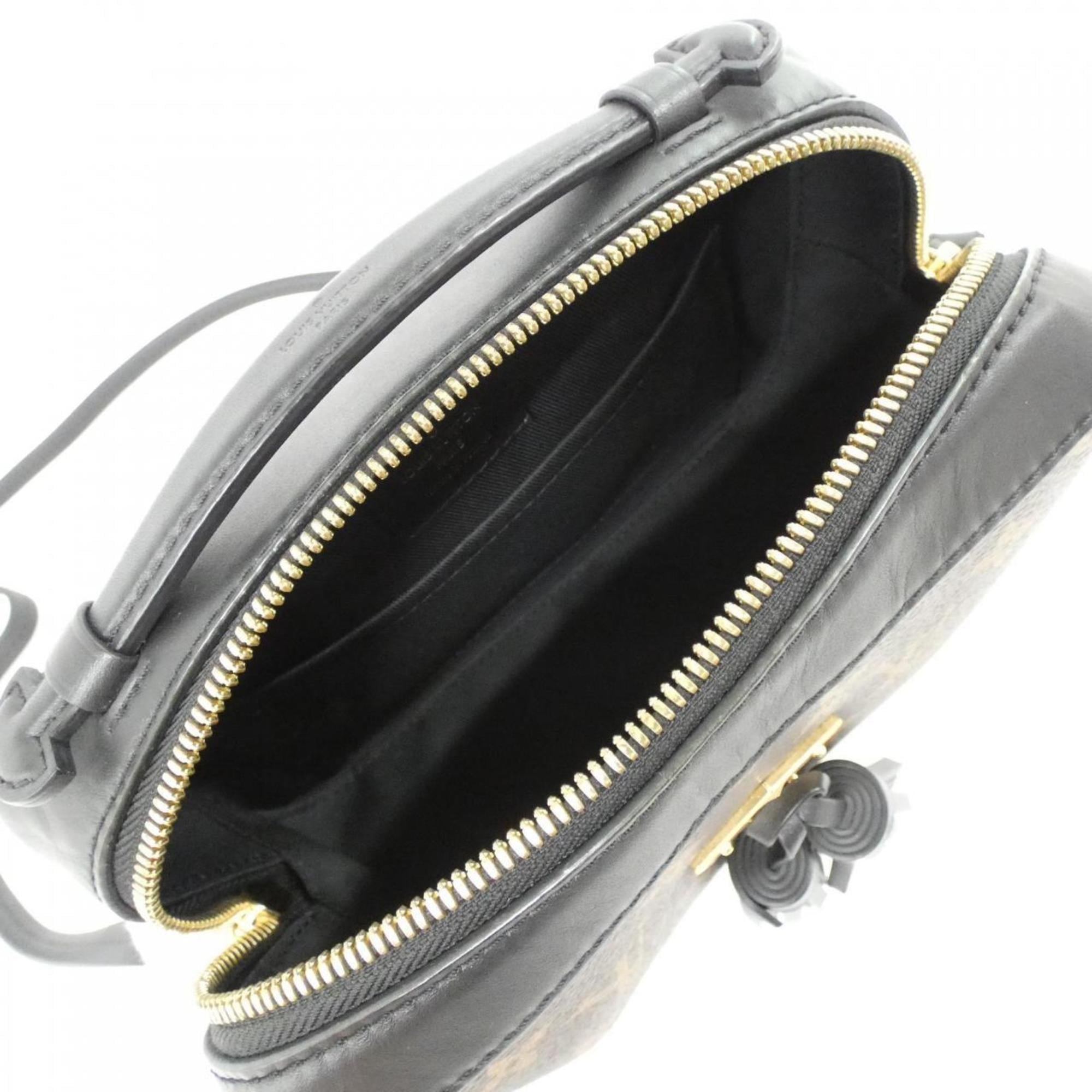 Louis Vuitton Black Marron Coated Canvas Leather Shoulder Bag