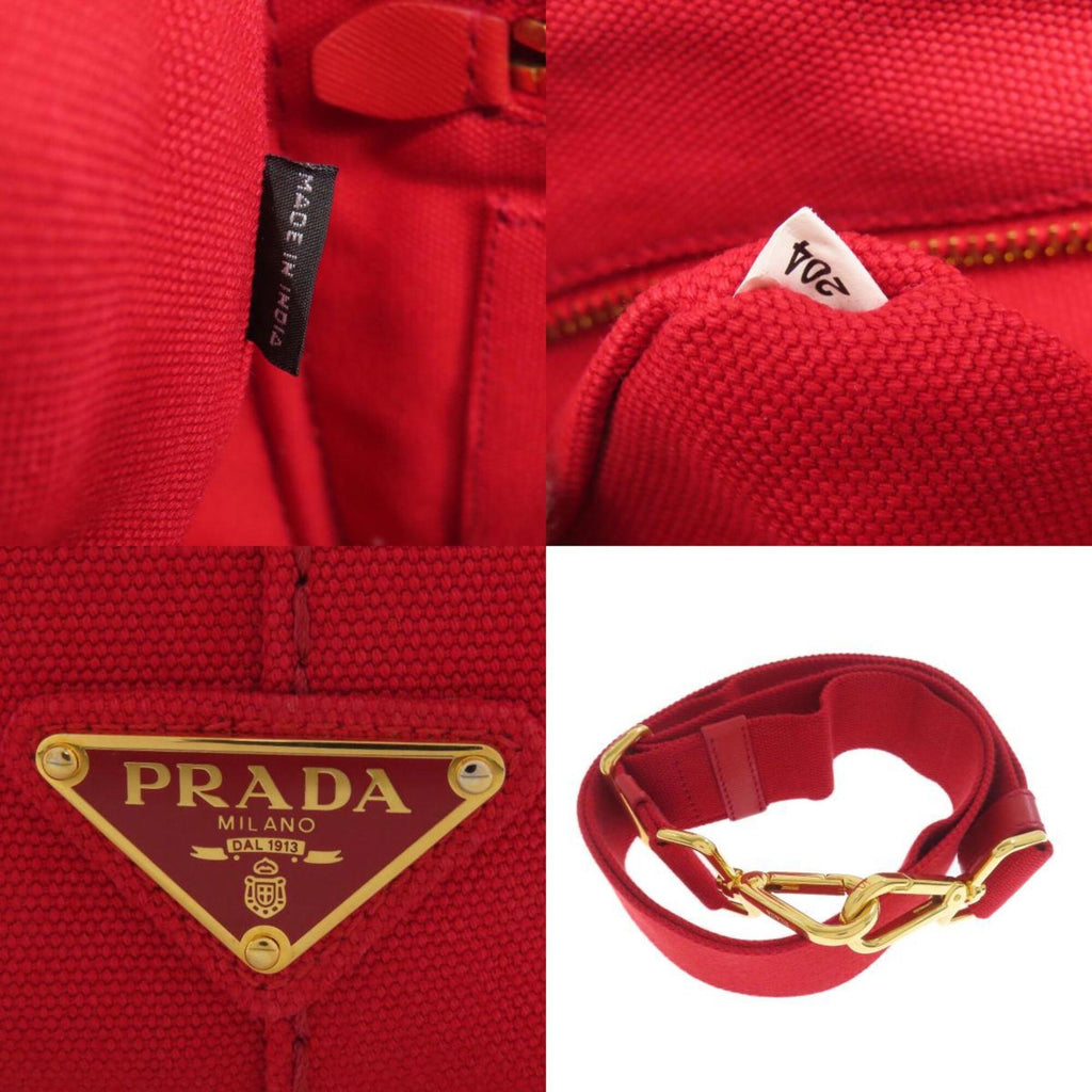 Prada Red Color Canapa Handbag