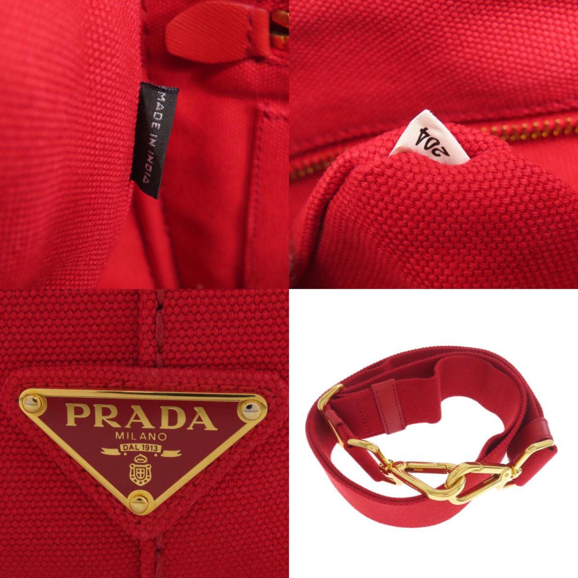 Prada Red Color Canapa Handbag