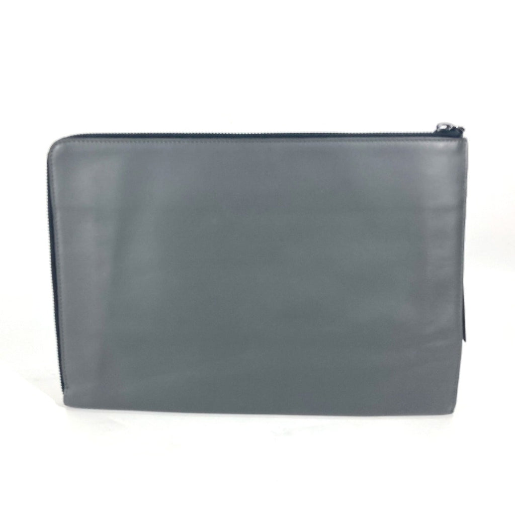 Fendi Gray Leather Clutch Bag
