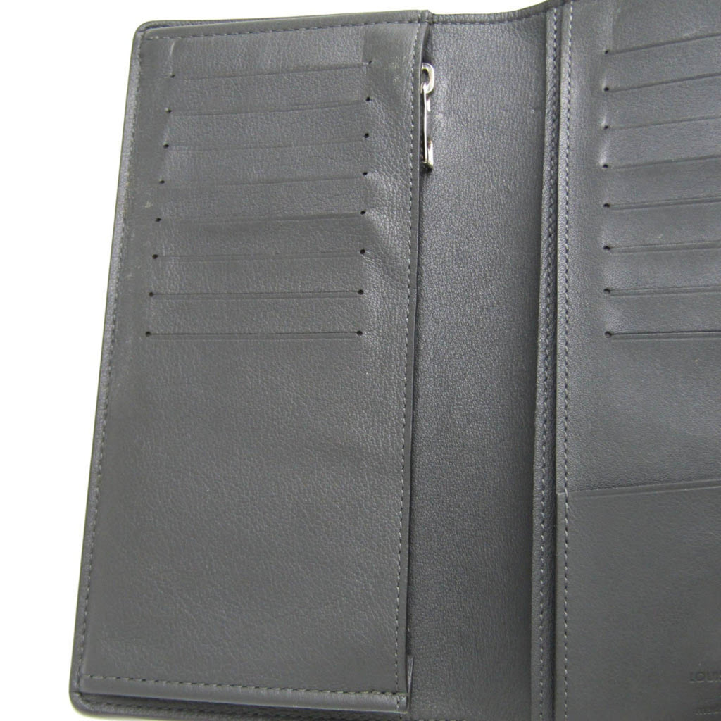 Louis Vuitton Taurillon Lv Charcoal Leather Long Wallet