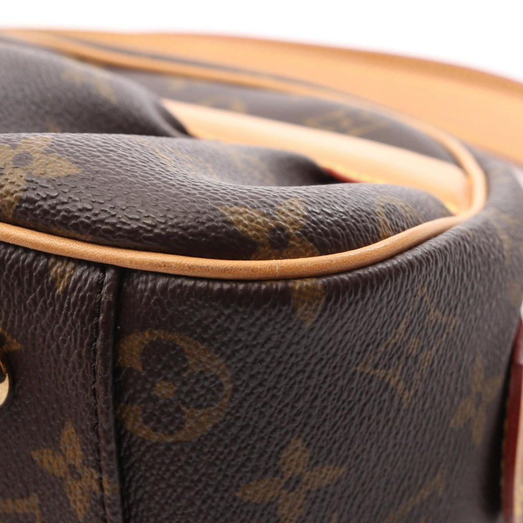 Louis Vuitton Brown Coated Canvas Leather Shoulder Bag