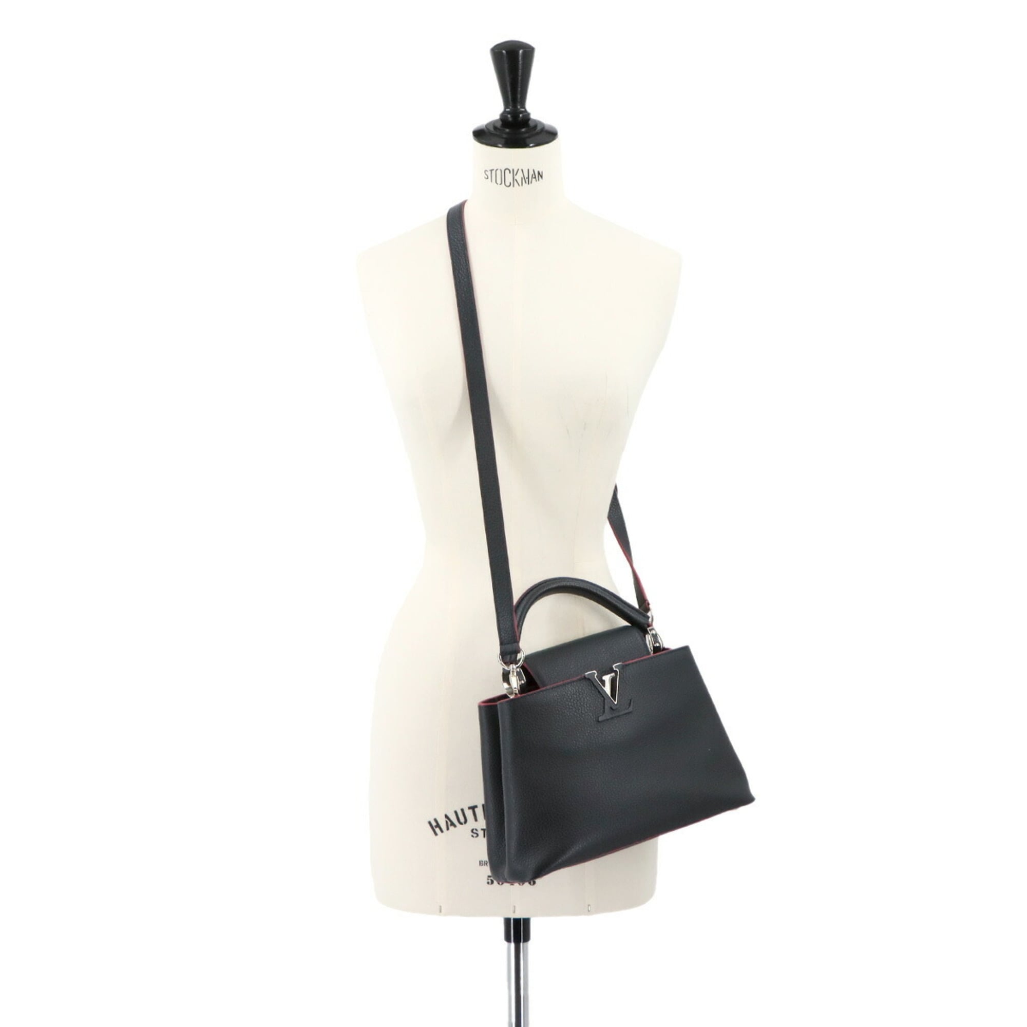 Louis Vuitton Navy Leather Handbag Shoulder Bag
