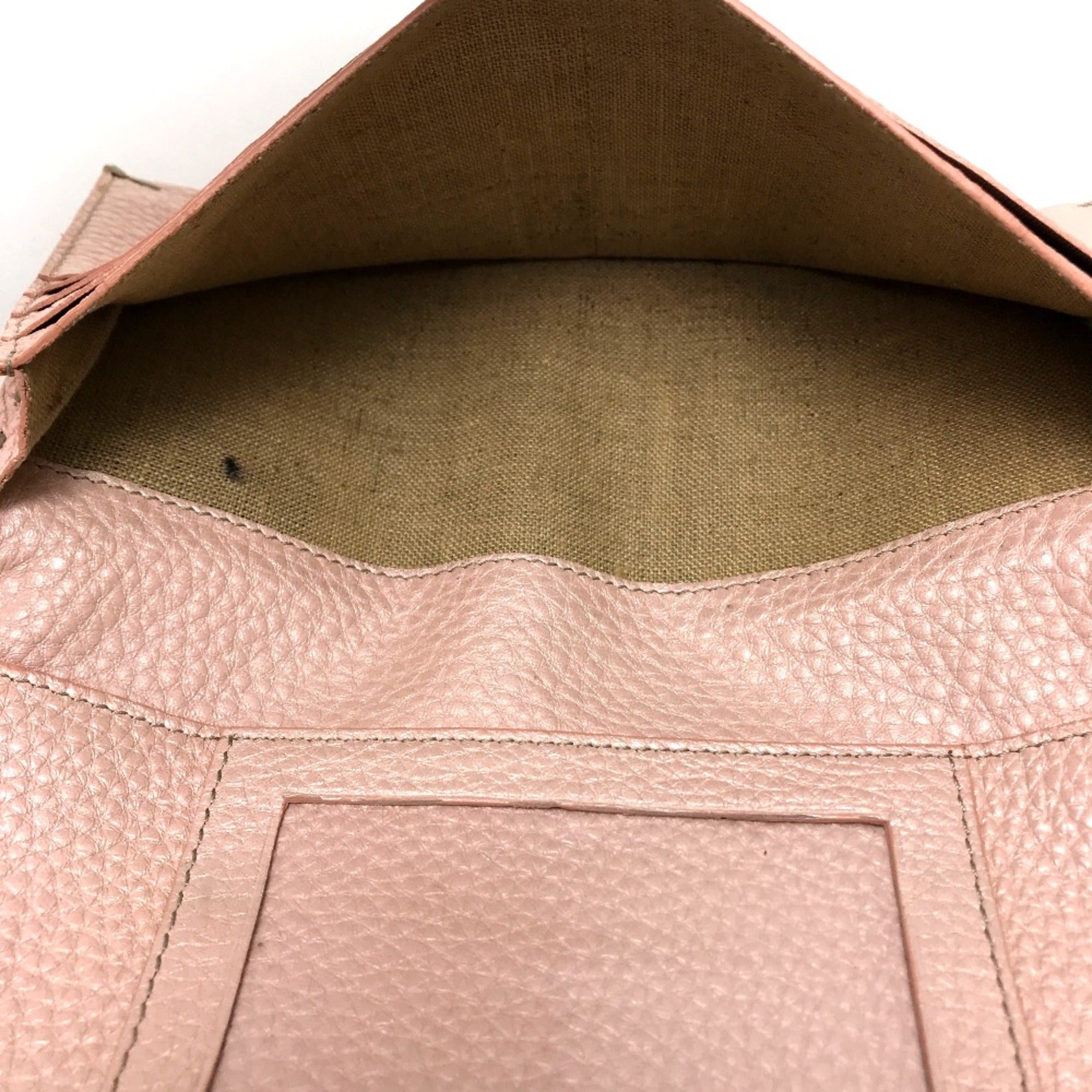 Fendi Pink Leather Long Wallet (Bi-Fold)