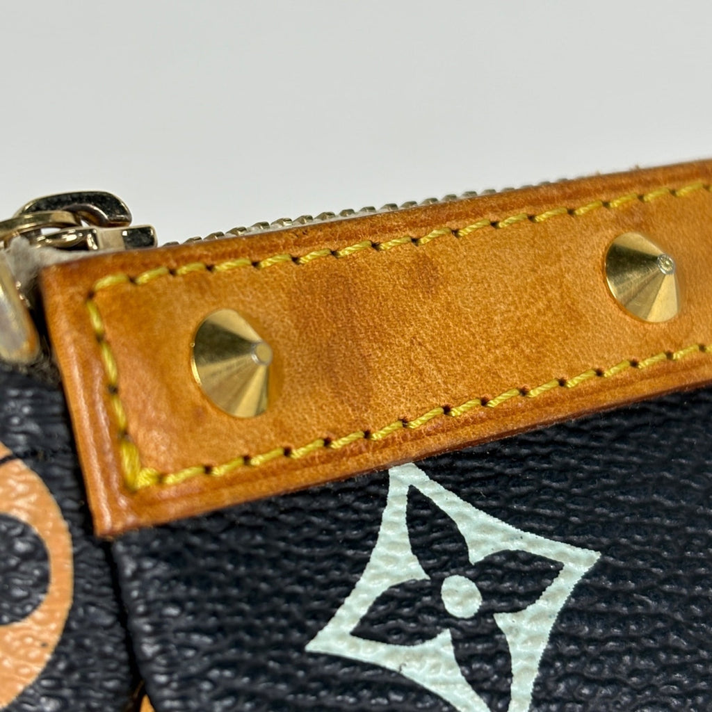 Louis Vuitton Black Noir Monogram Multicolore Handbag Pochette Pouch