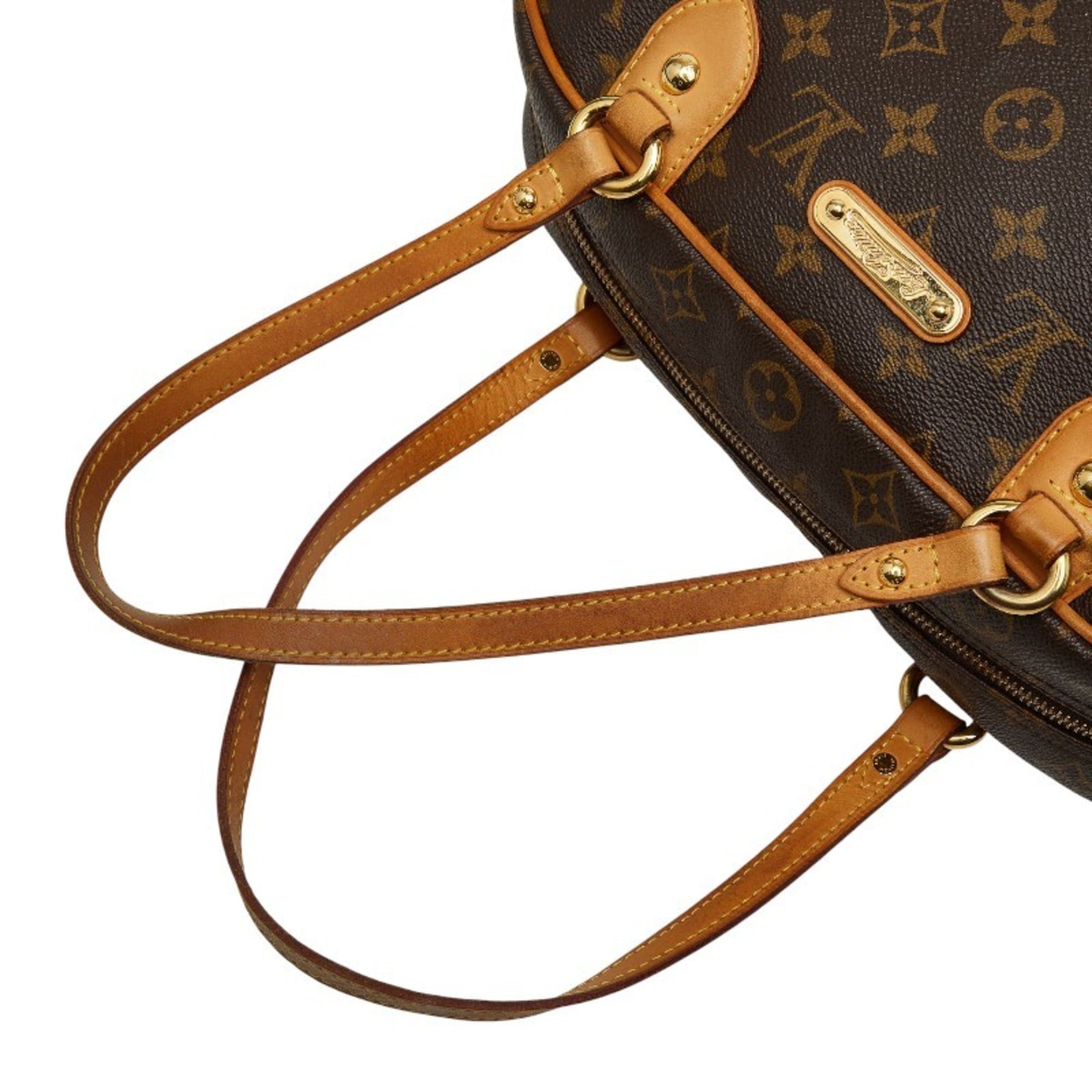 Louis Vuitton Brown Pvc Leather Handbag Shoulder Bag
