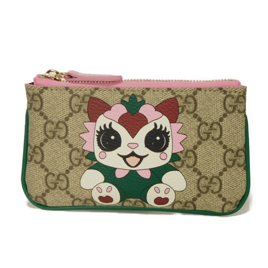 Gucci Gg Supreme Beige Gg Supreme Canvas Leather Coin Purse/Coin Case (Pre-Owned)