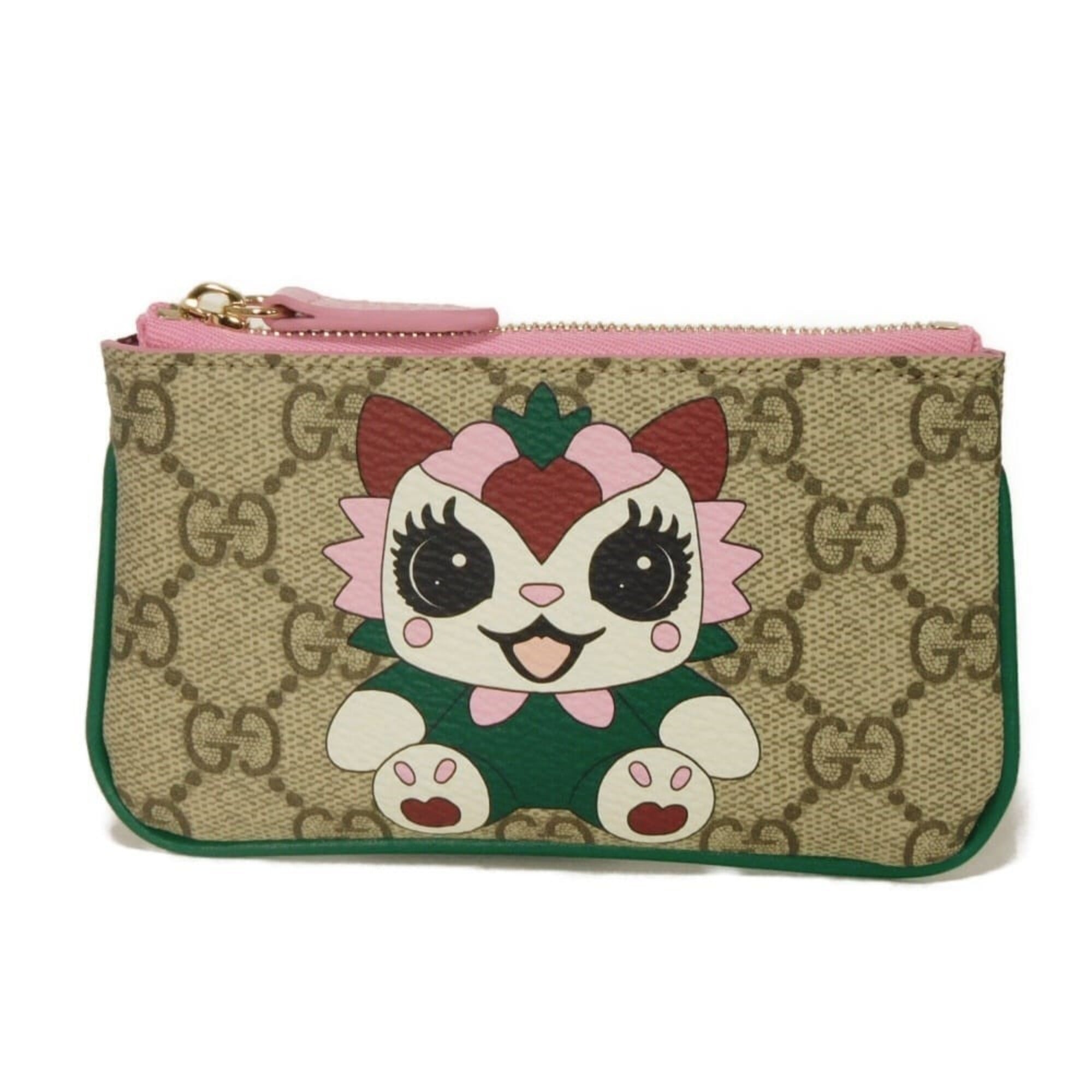 Gucci Gg Supreme Beige Gg Supreme Canvas Leather Coin Purse/Coin Case (Pre-Owned)