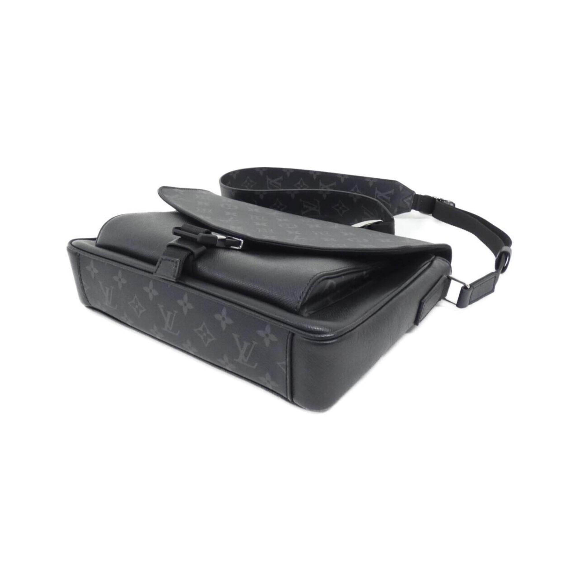 Louis Vuitton Black Coated Canvas Leather Shoulder Bag
