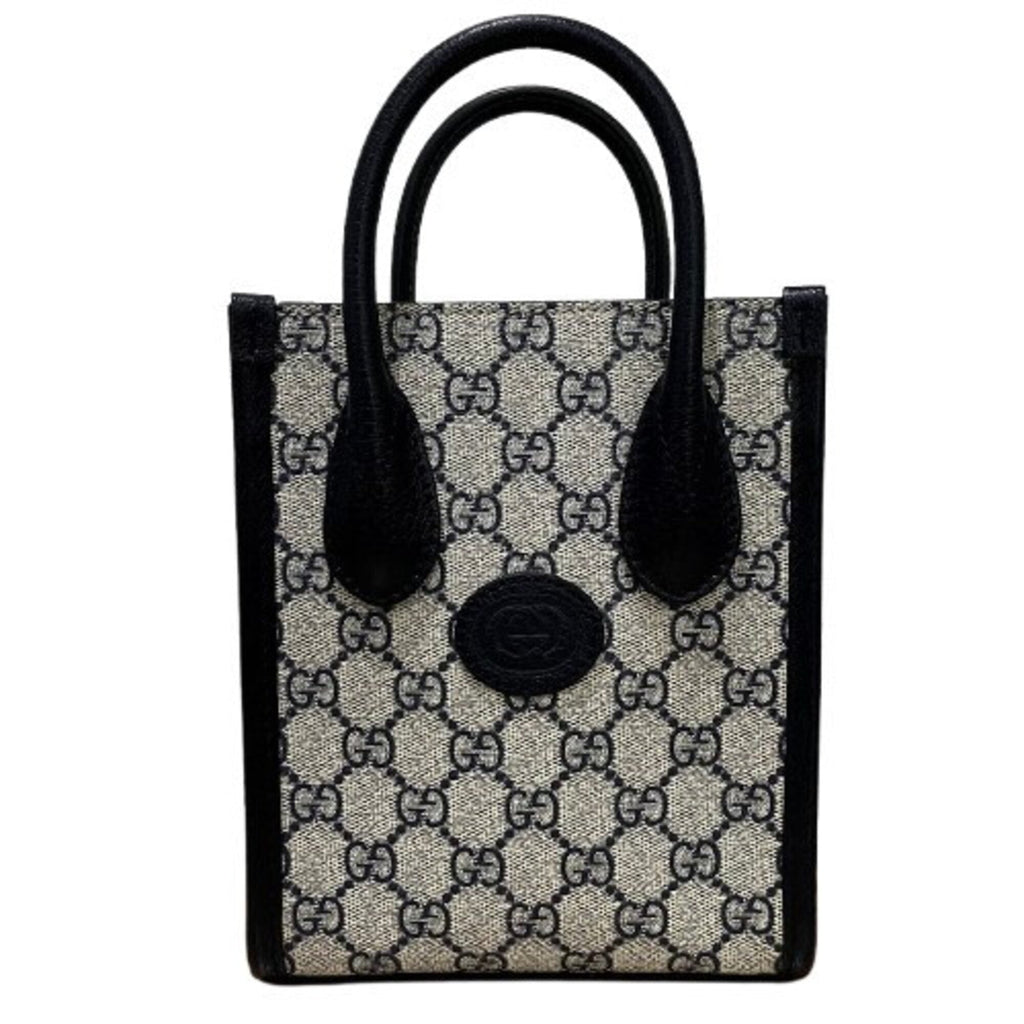 Gucci Black Gg Supreme Canvas Handbag Tote Bag (Pre-Owned)