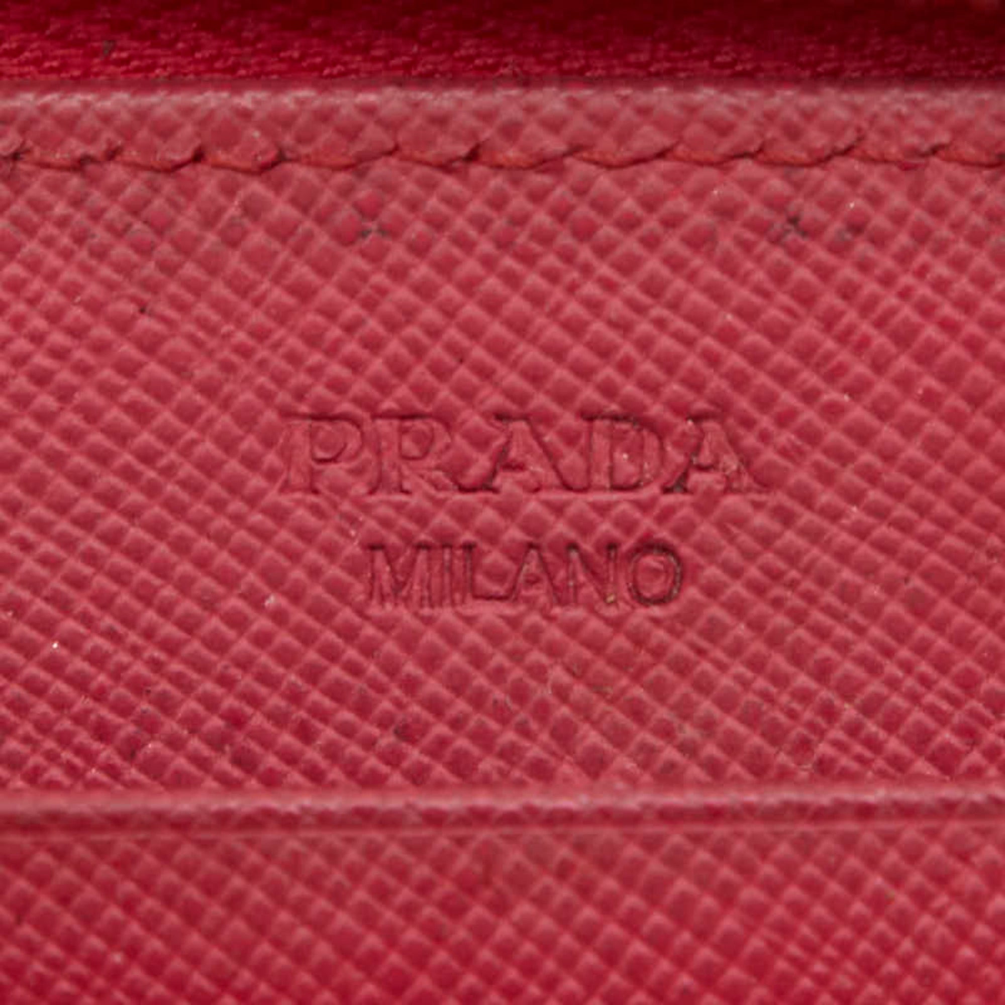 Prada Pink Leather Long Wallet (Bi-Fold)
