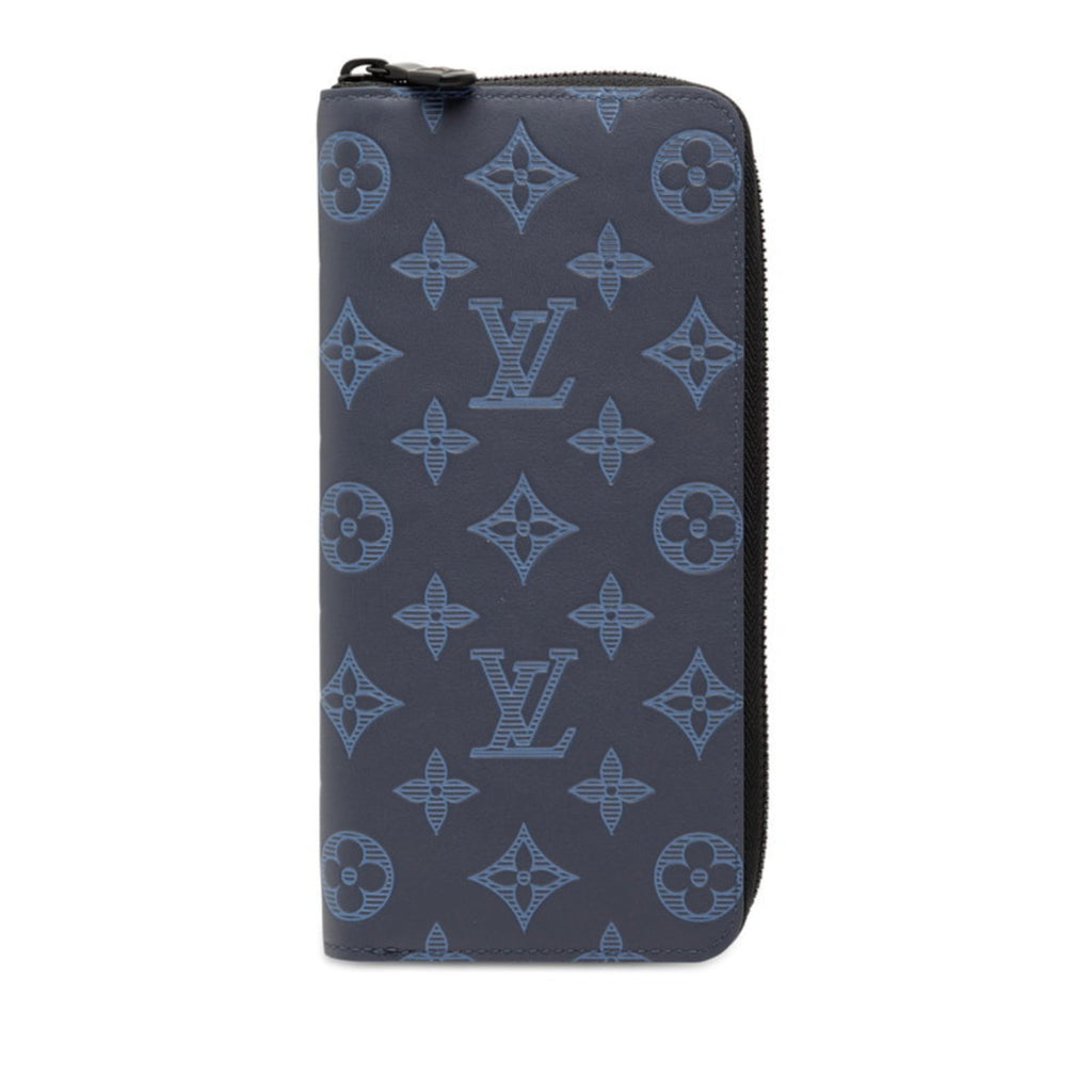 Louis Vuitton Monogram Shadow Blue Monogram Navy Monogram Shadow Long Wallet
