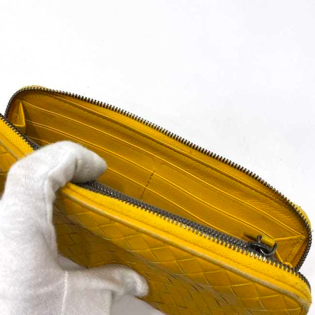 Bottega Veneta Yellow Leather Long Wallet (Bi-Fold)