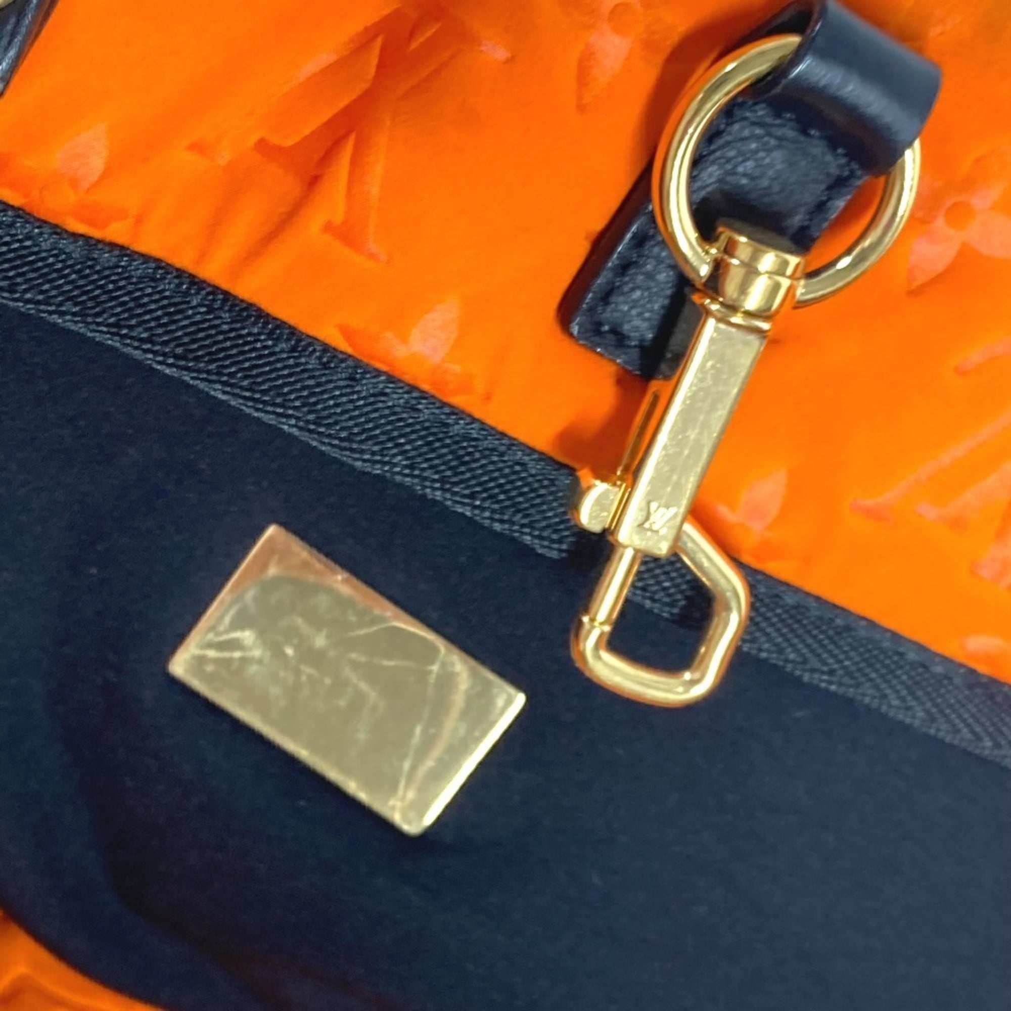 Louis Vuitton Orange Microfiber Shoulder Bag Tote Bag
