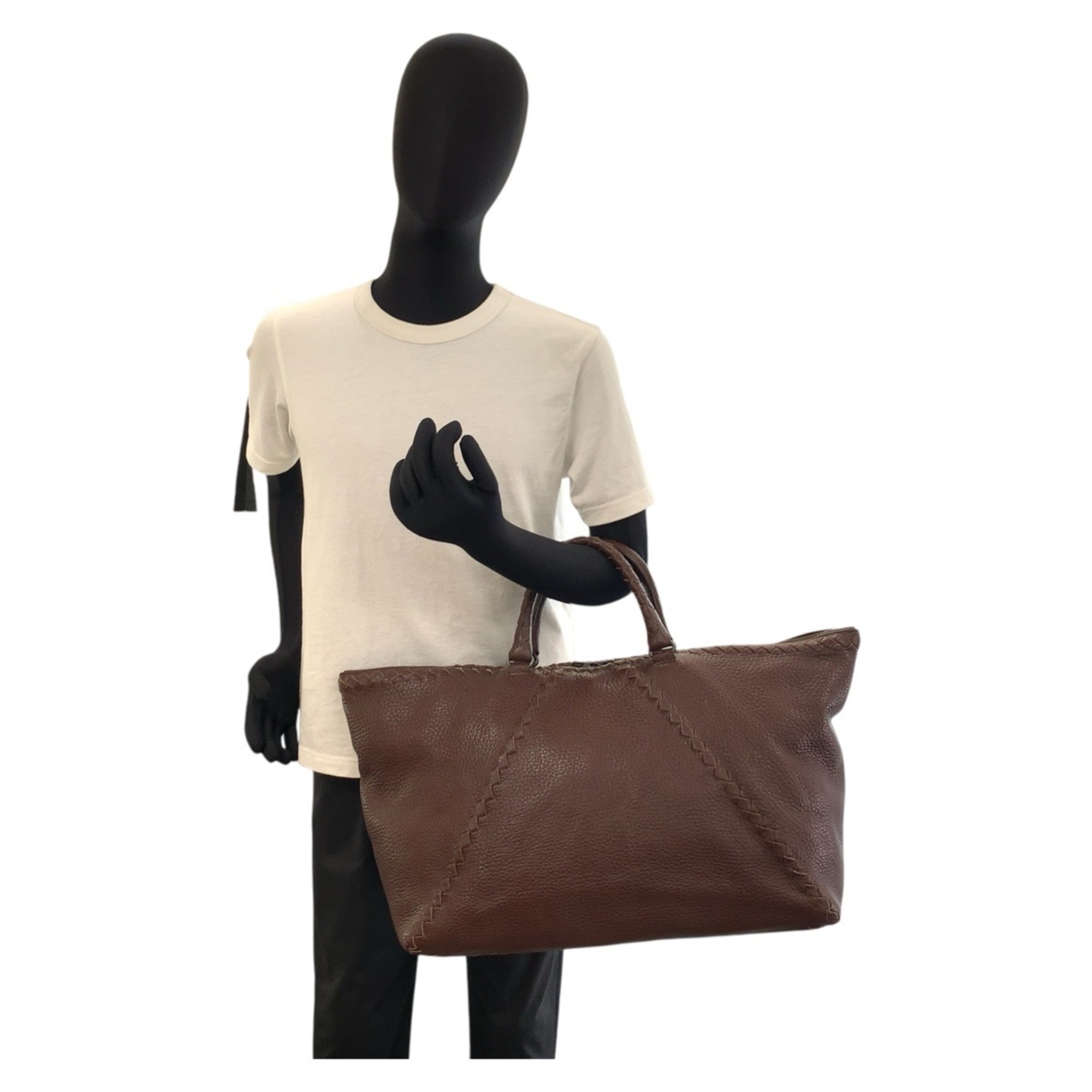 Bottega Veneta Brown Leather Handbag Tote Bag