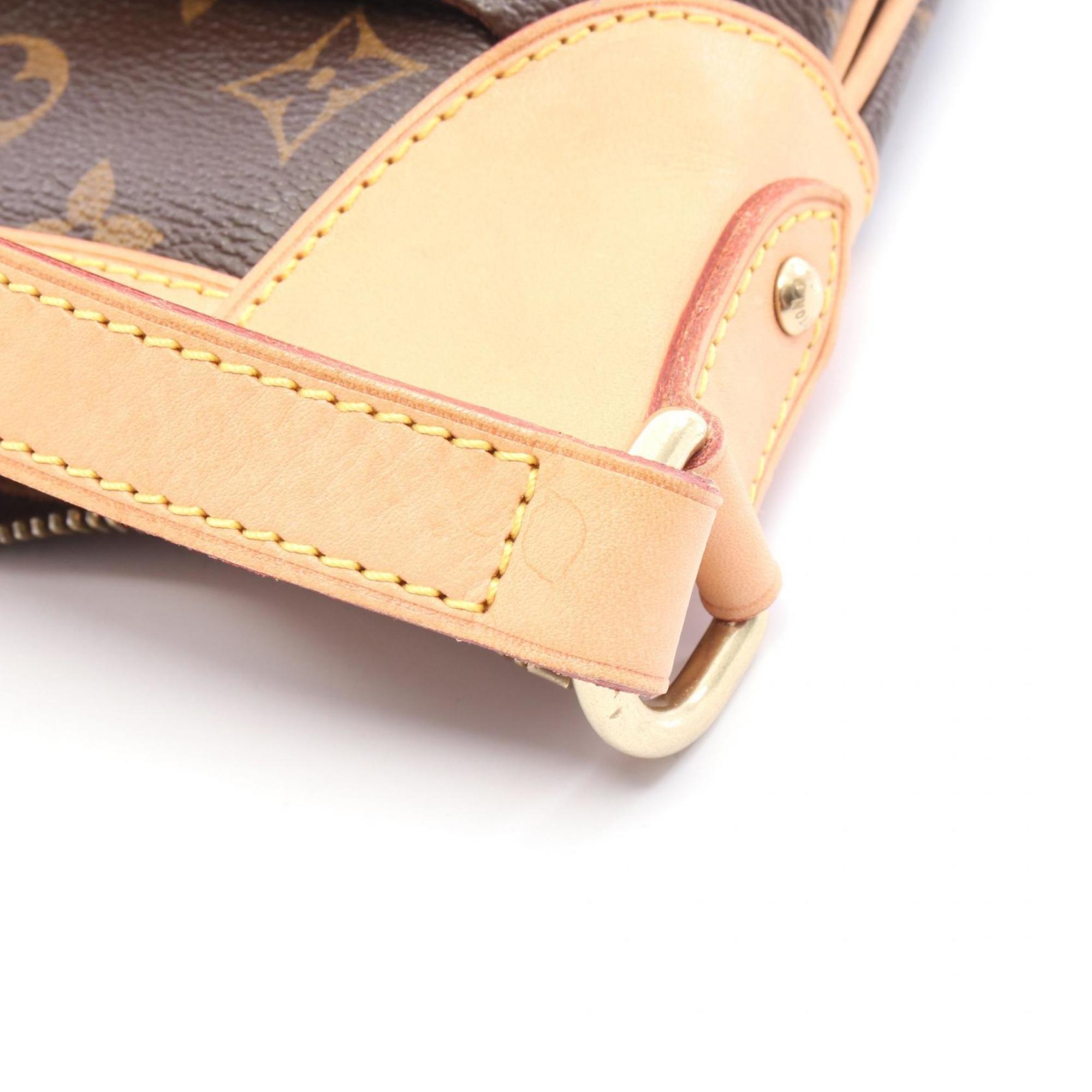 Louis Vuitton Brown Coated Canvas Leather Shoulder Bag