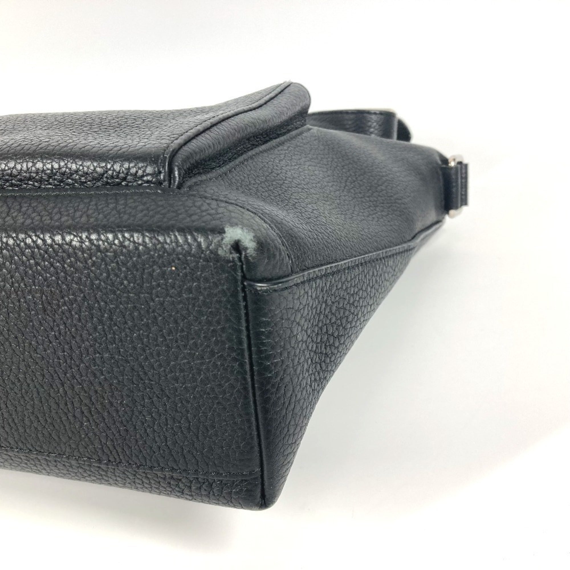 Louis Vuitton Black Noir Leather Messenger Bag Shoulder Bag
