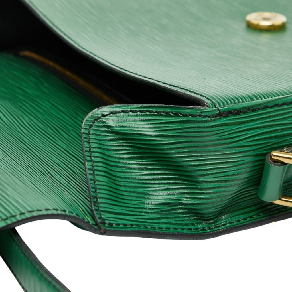 Louis Vuitton Borneo Green Leather Shoulder Bag