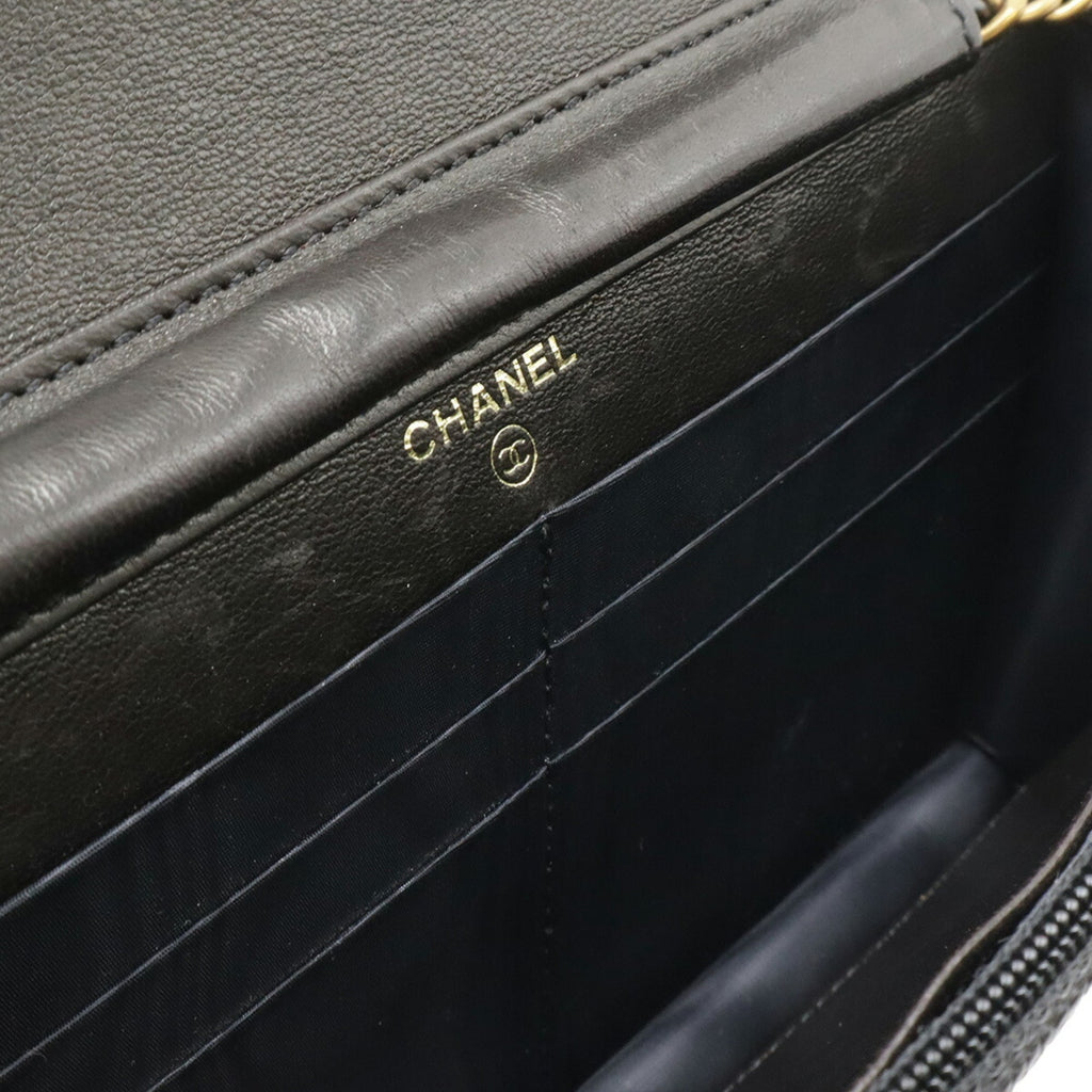 Chanel Black Grained Calfskin Shoulder Bag