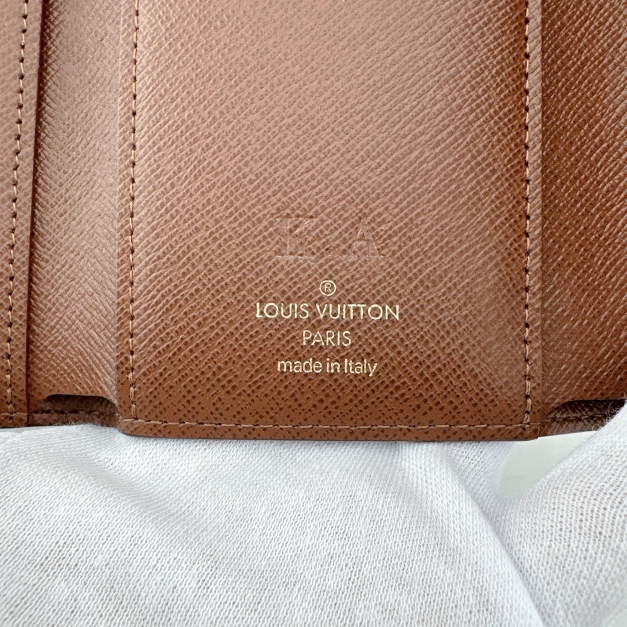 Louis Vuitton Monogram Brown Leather Wallet (Tri-Fold)