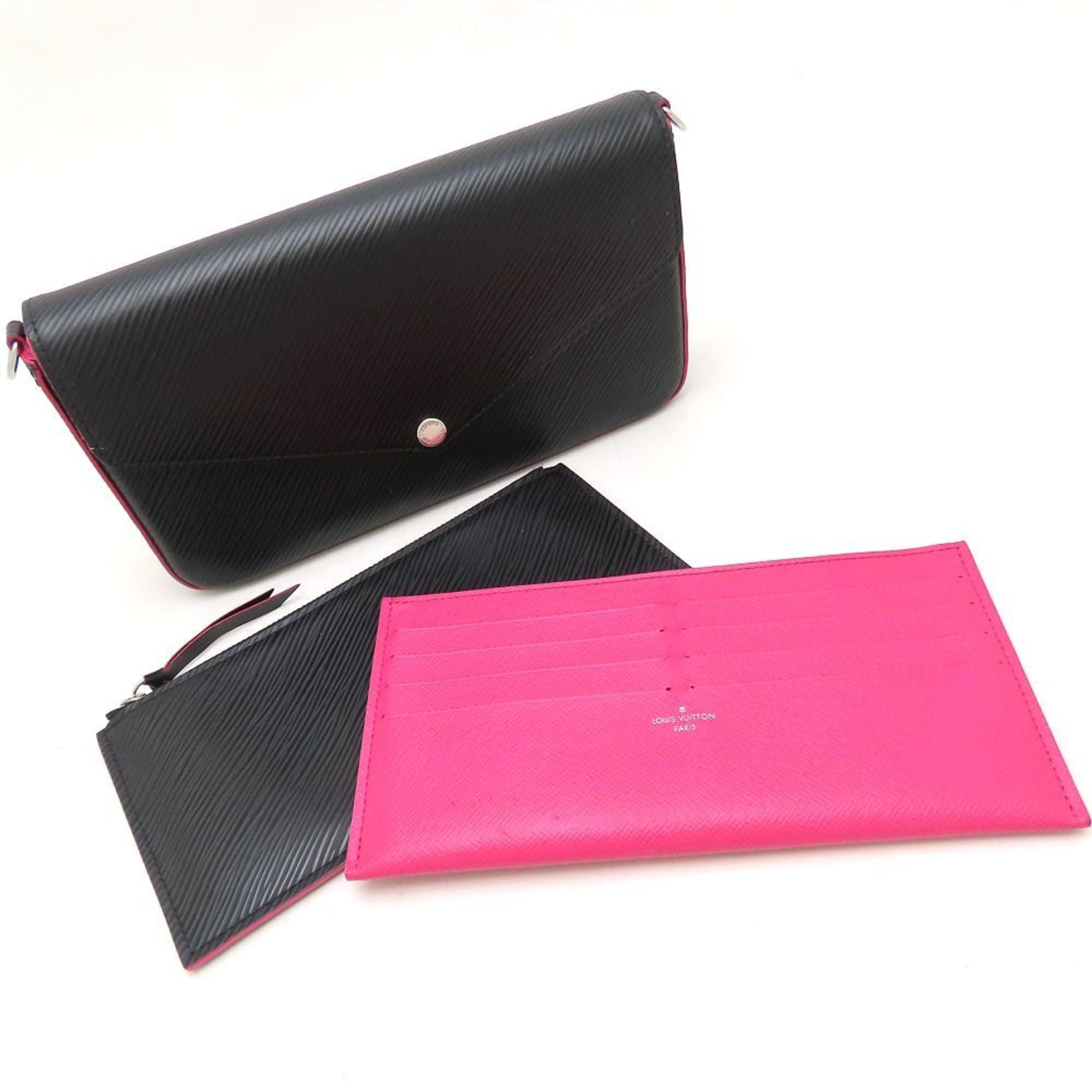 Louis Vuitton Hot Pink Noir Leather Pochette