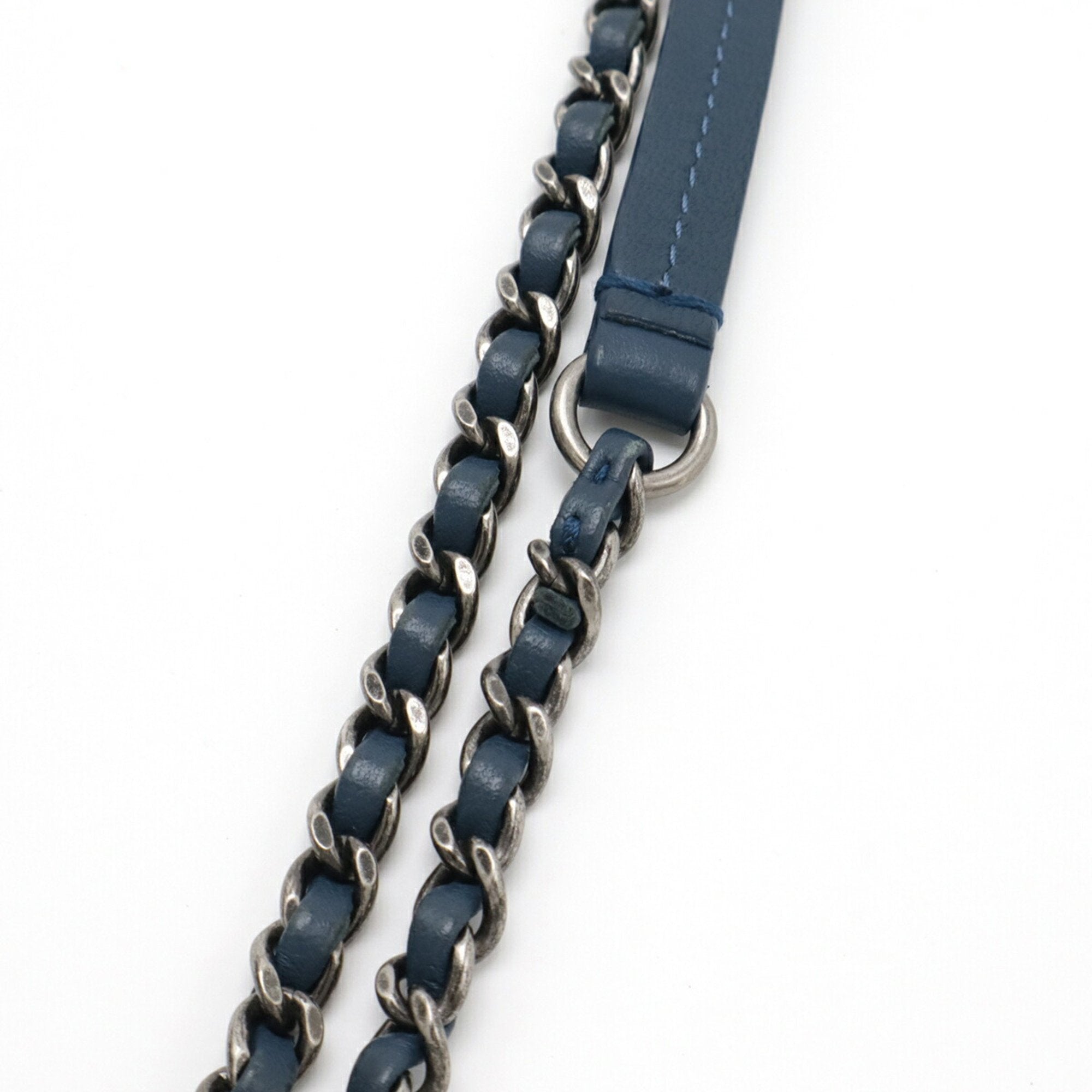 Chanel Blue Spangles Leather Shoulder Bag