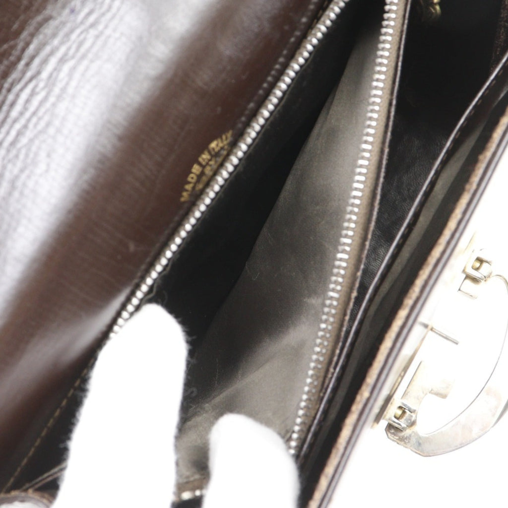 Gucci Brown Leather Shoulder Bag (Pre-Owned)