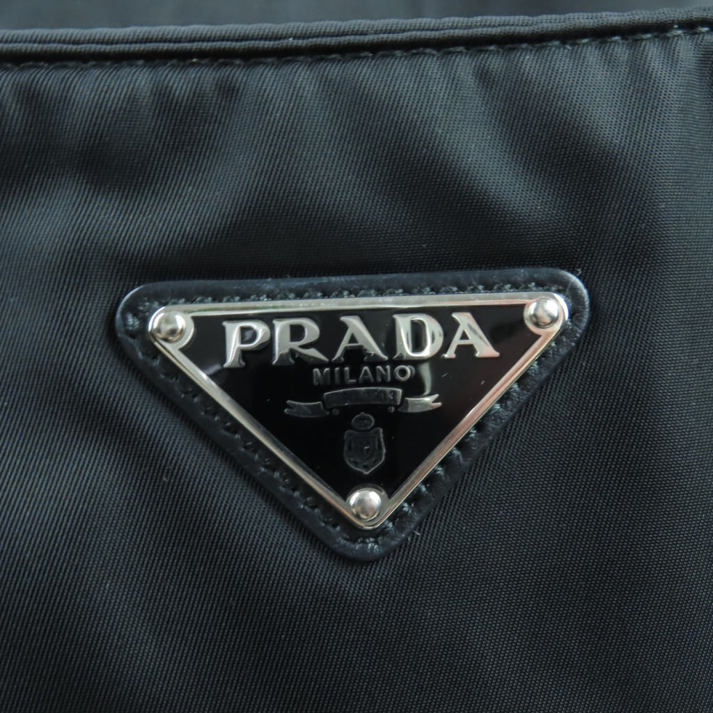 Prada Black Nylon Leather Handbag