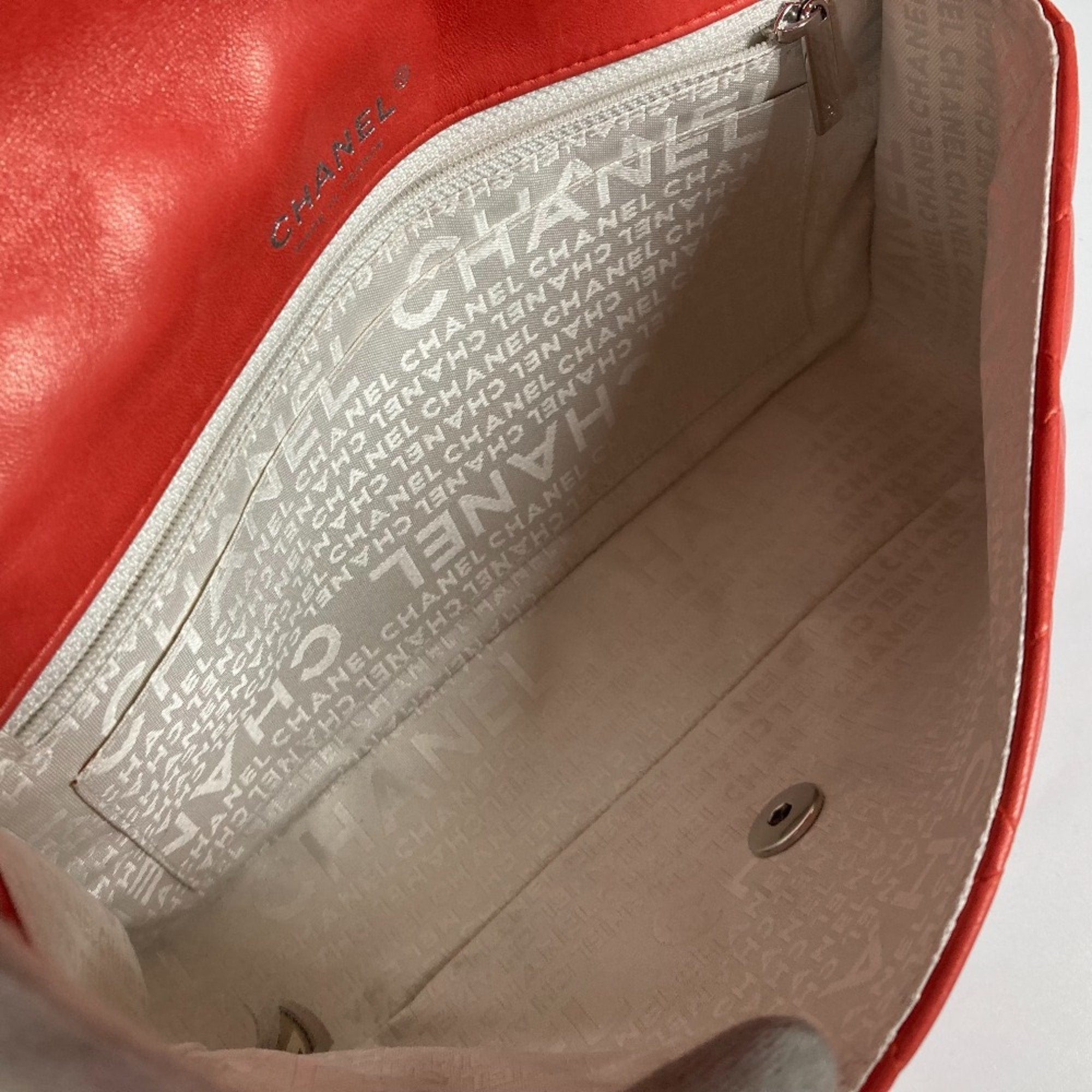 Chanel Red Color Leather Shoulder Bag