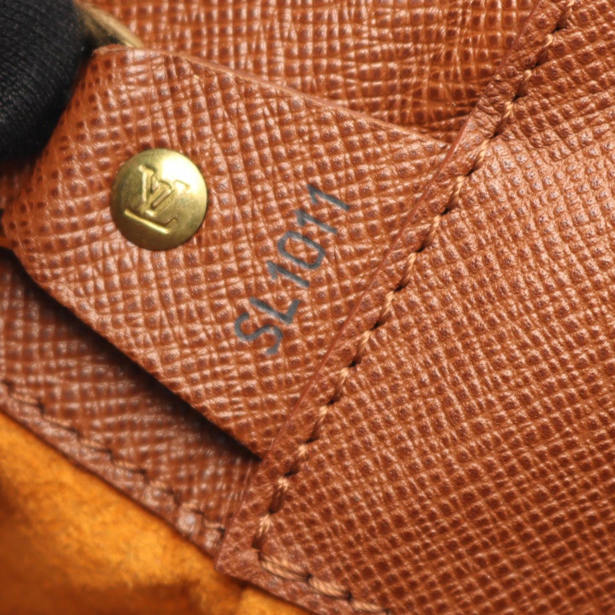 Louis Vuitton Brown Coated Canvas Leather Shoulder Bag