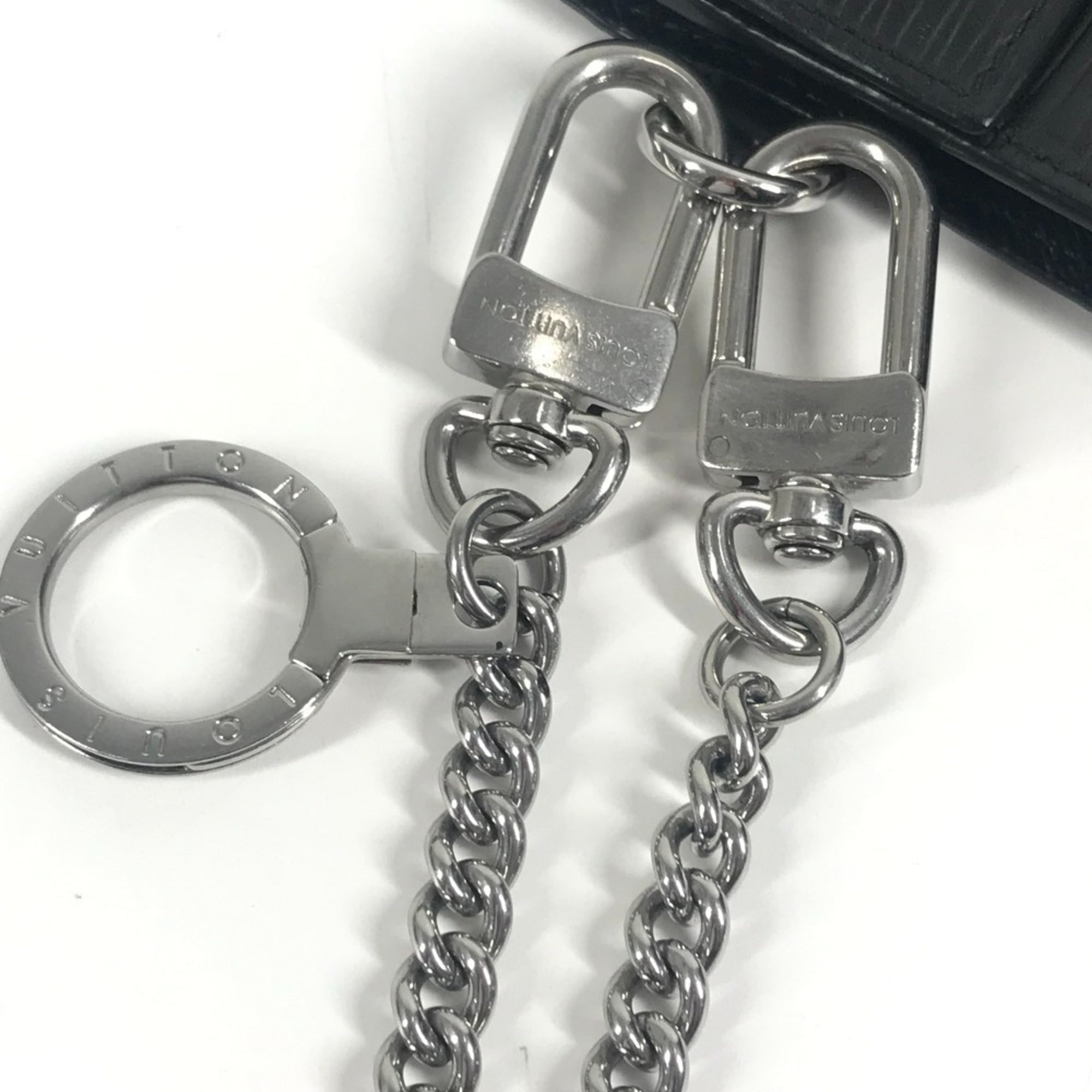 Louis Vuitton Epi Black Noir Epi Leather Chain/Shoulder Wallet