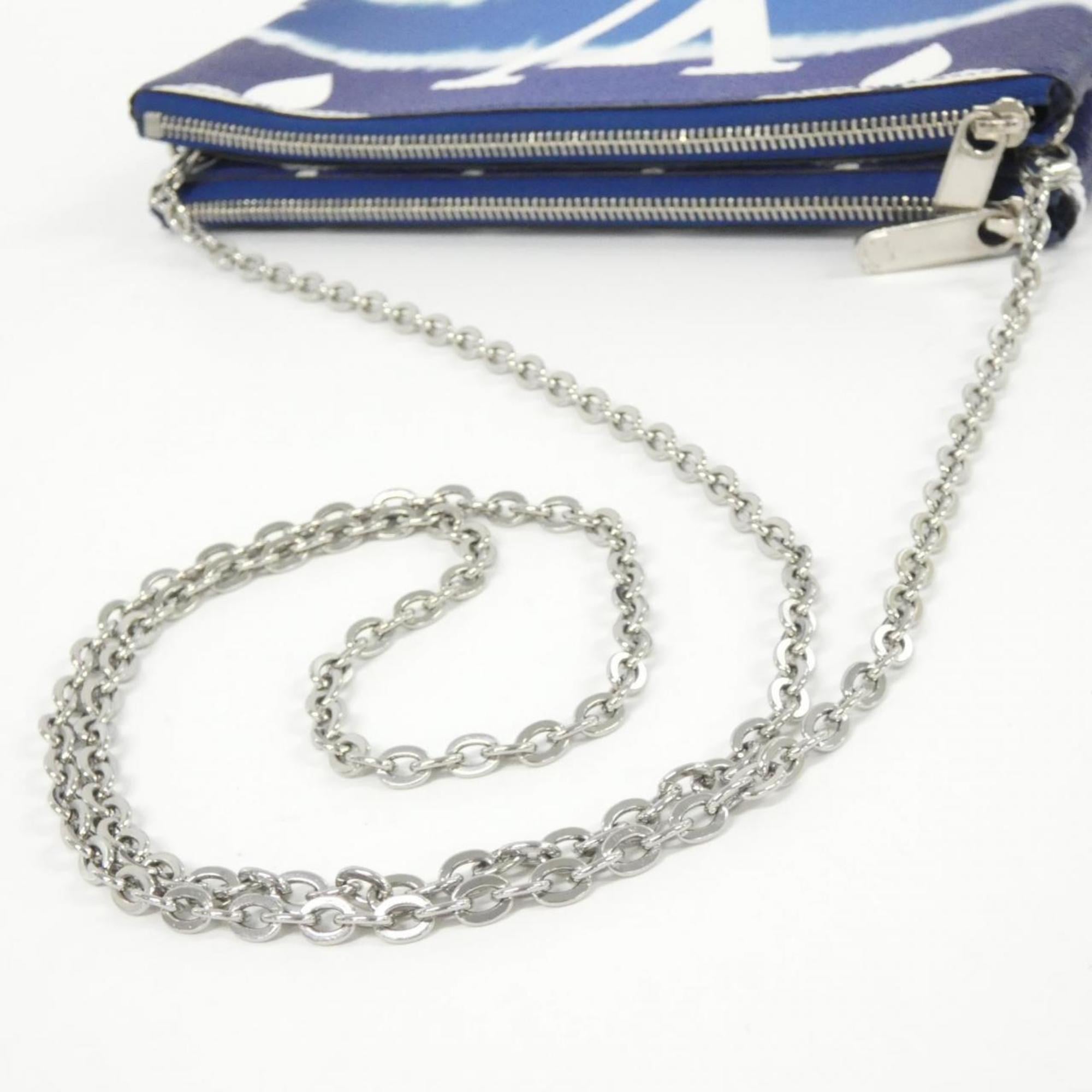 Louis Vuitton Blue Coated Canvas Pochette Shoulder Bag