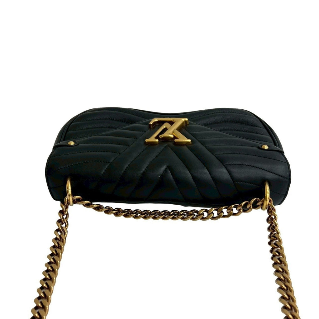 Louis Vuitton Black Leather Handbag Shoulder Bag