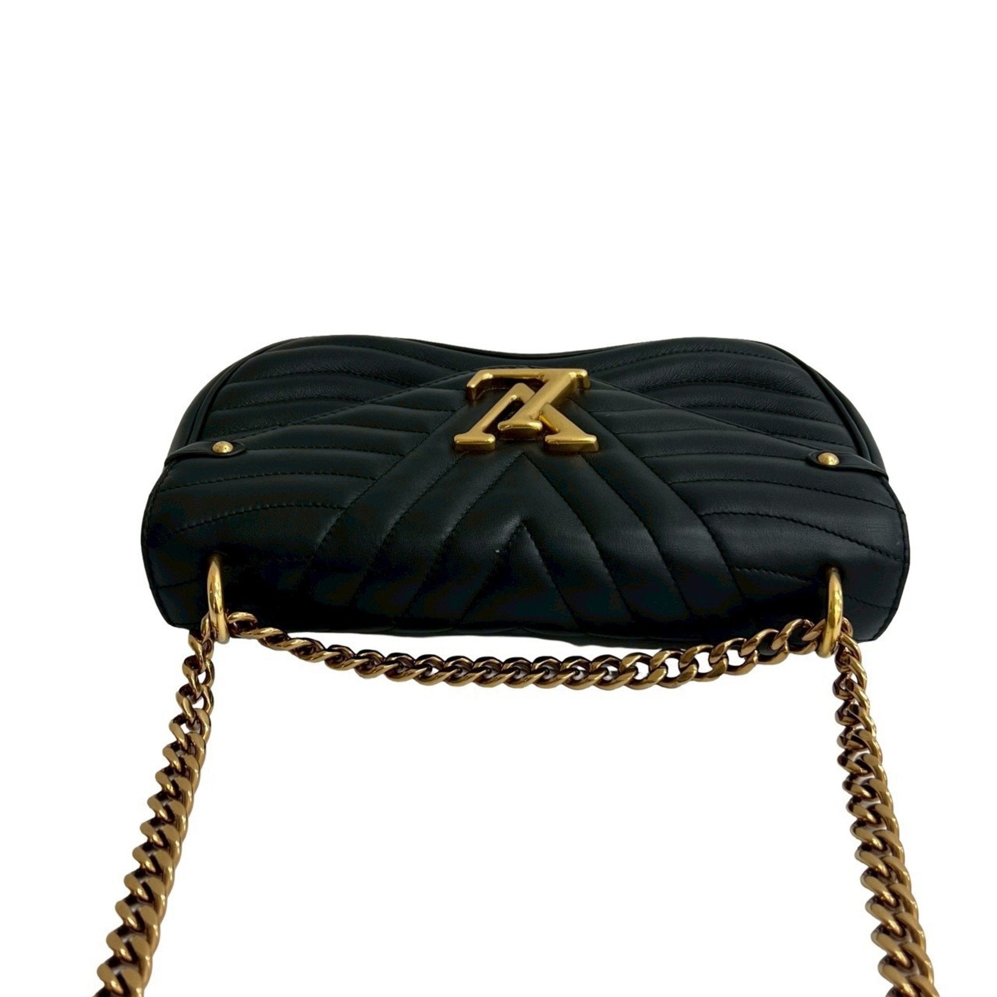 Louis Vuitton Black Leather Handbag Shoulder Bag