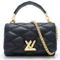 Louis Vuitton Noir Leather Shoulder Bag
