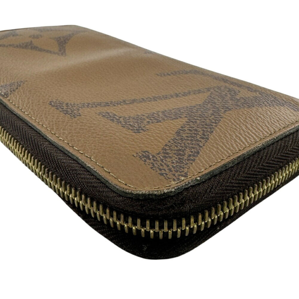 Louis Vuitton Black Brown Camel Leather Long Wallet