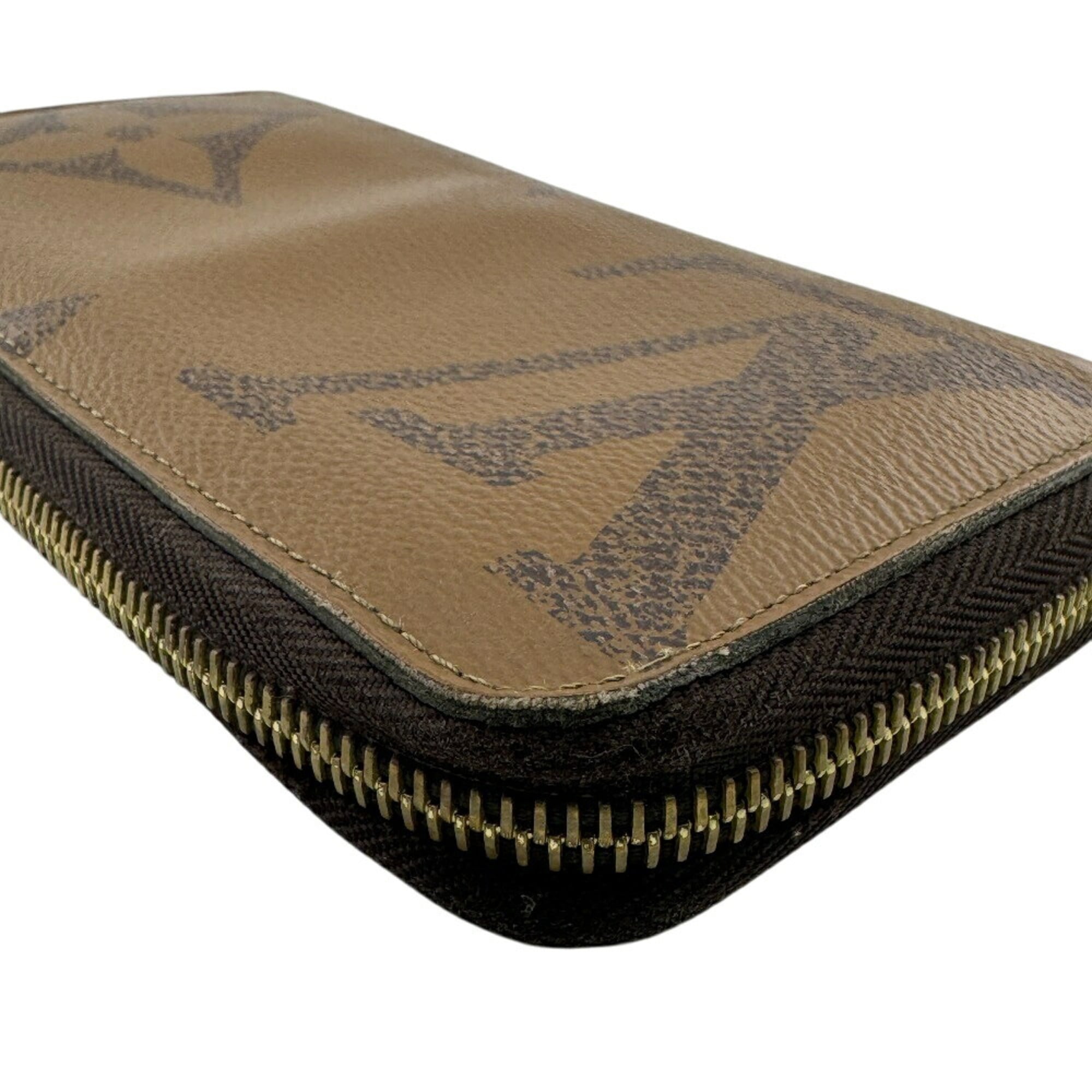 Louis Vuitton Black Brown Camel Leather Long Wallet
