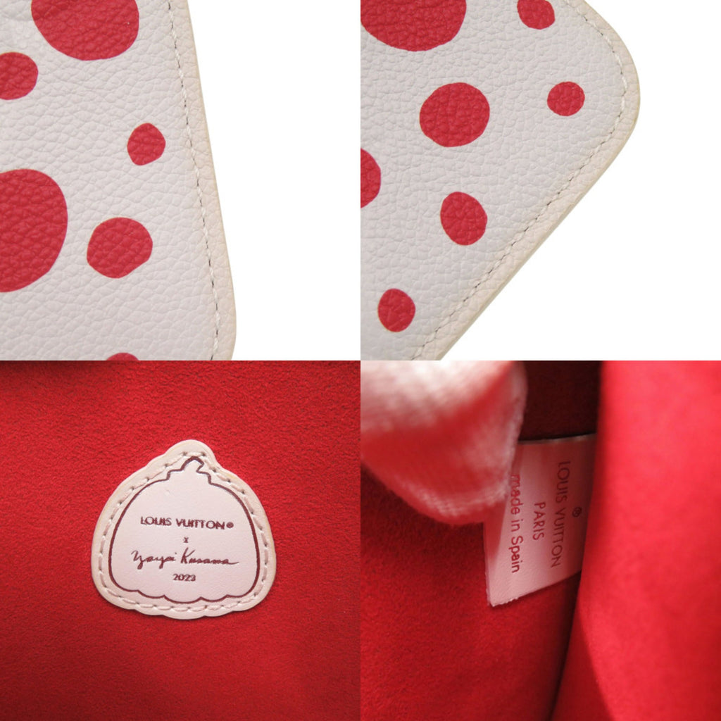 Louis Vuitton Red Color White Leather Pouch