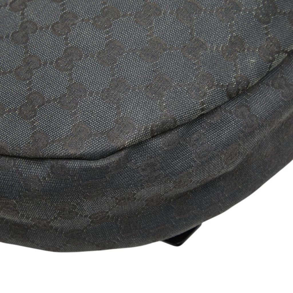 Gucci Black Canvas Leather Messenger Bag Shoulder Bag (Pre-Owned)