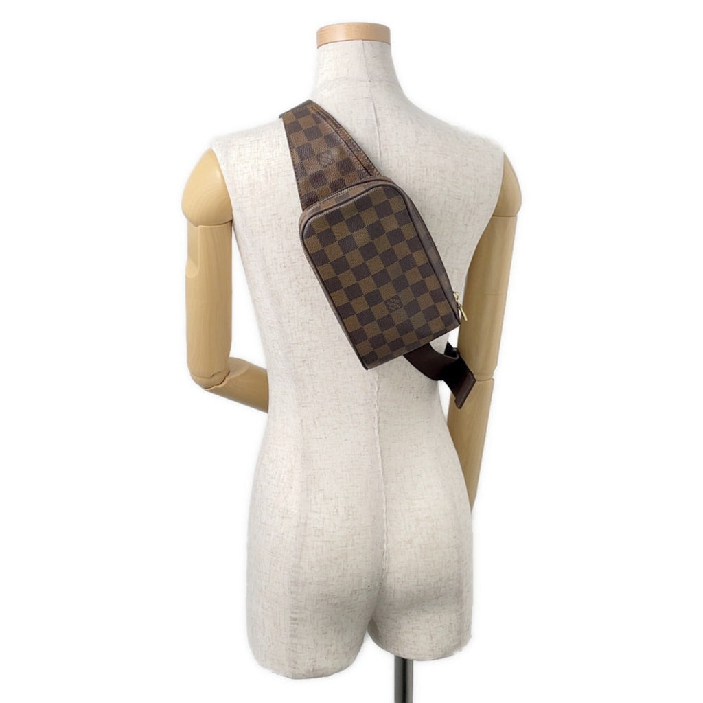 Louis Vuitton Damier Brown Damier Canvas Ebene Red Color Shoulder Bag Sling Bag