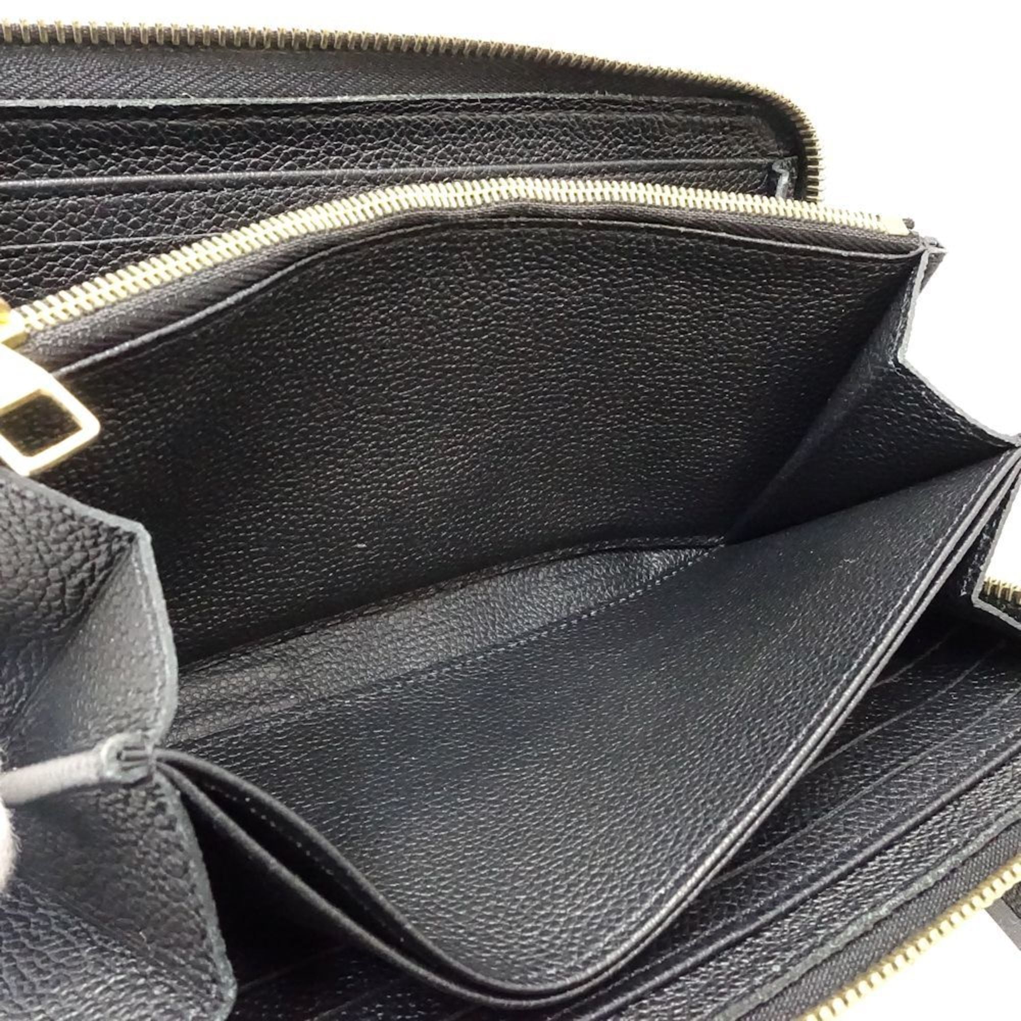 Louis Vuitton Black Leather Long Wallet