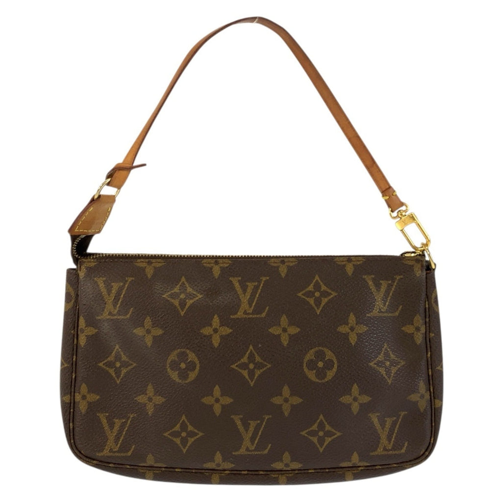Louis Vuitton Brown Pvc Leather Handbag Pochette Pouch